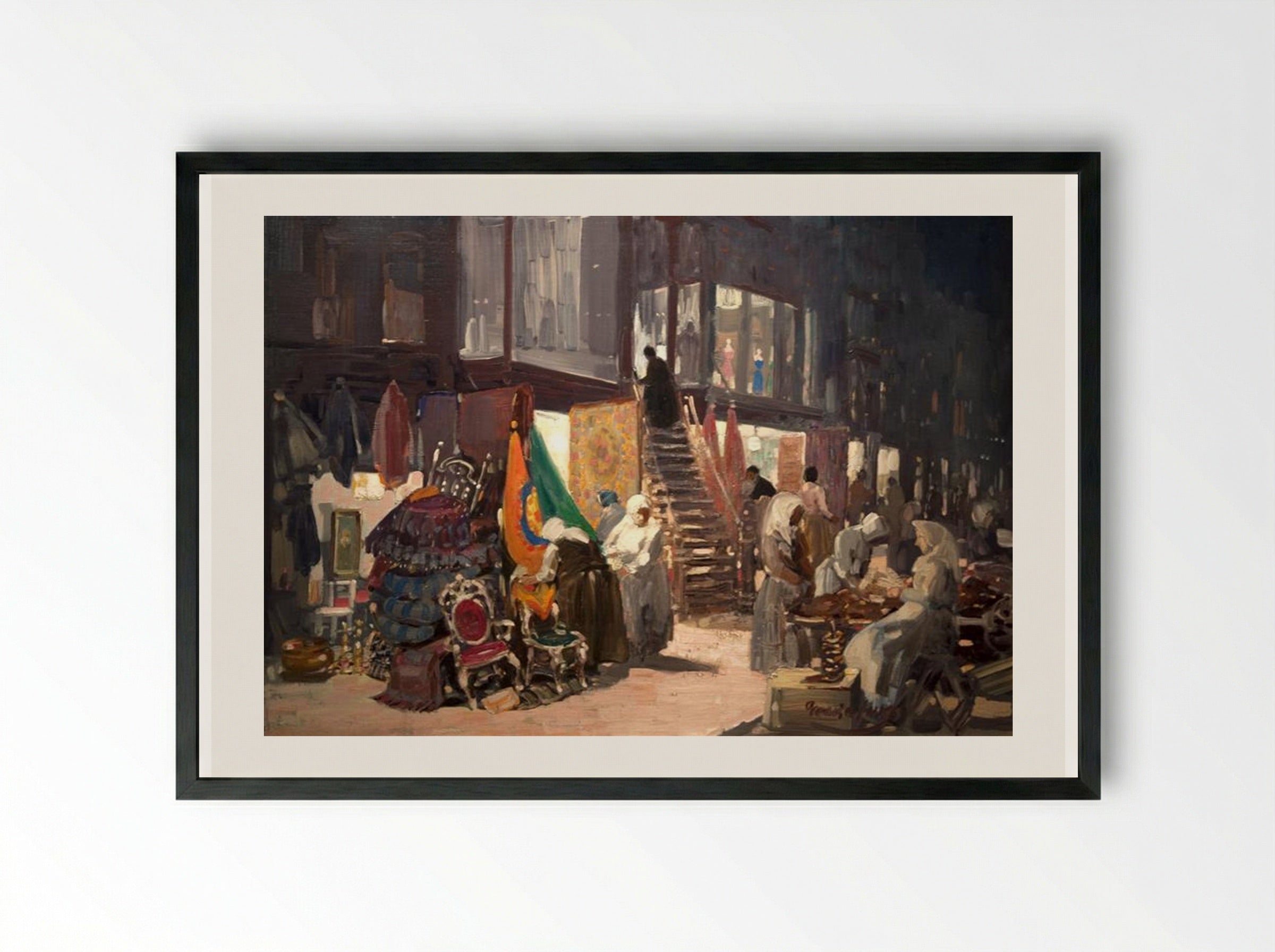 Allen Street - George Luks - Framed Print Black