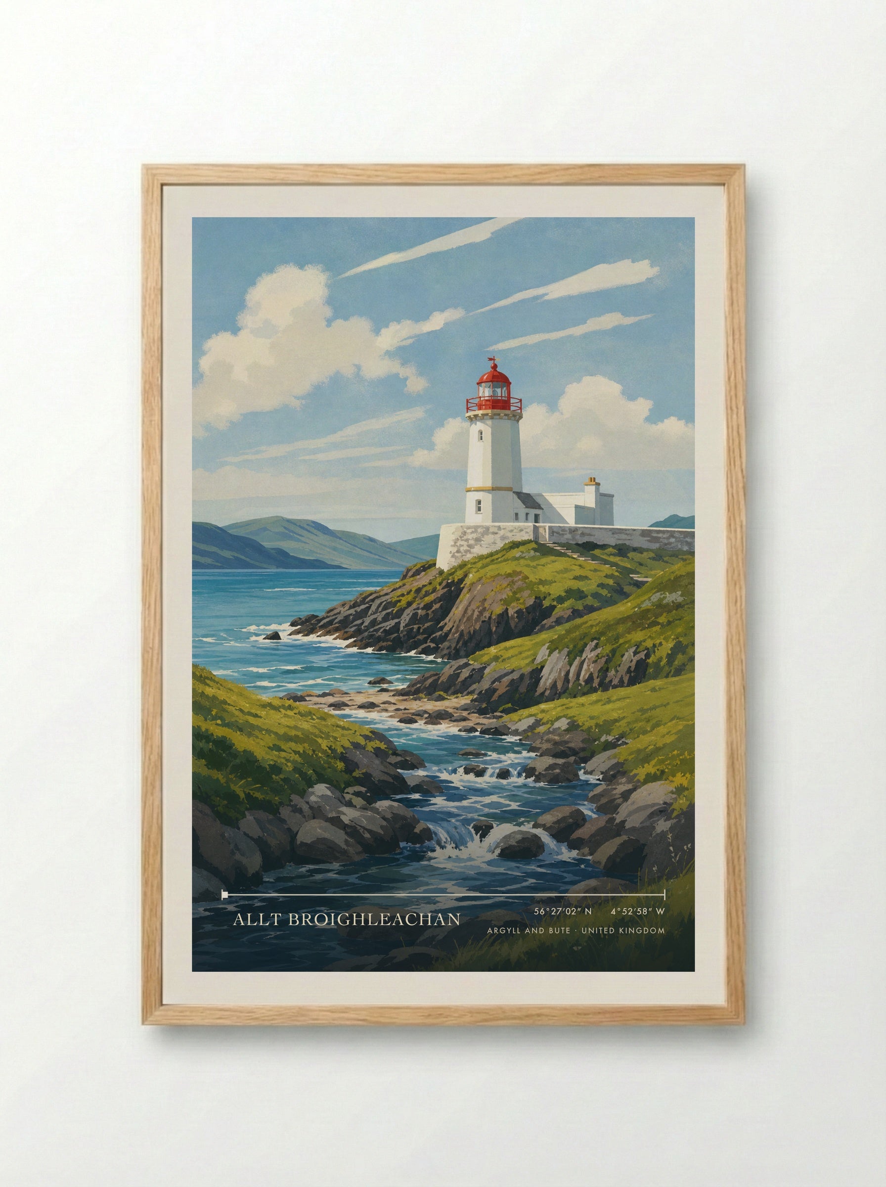 Allt Broighleachan Argyll and Bute United Kingdom Travel Poster - Framed Print Wood