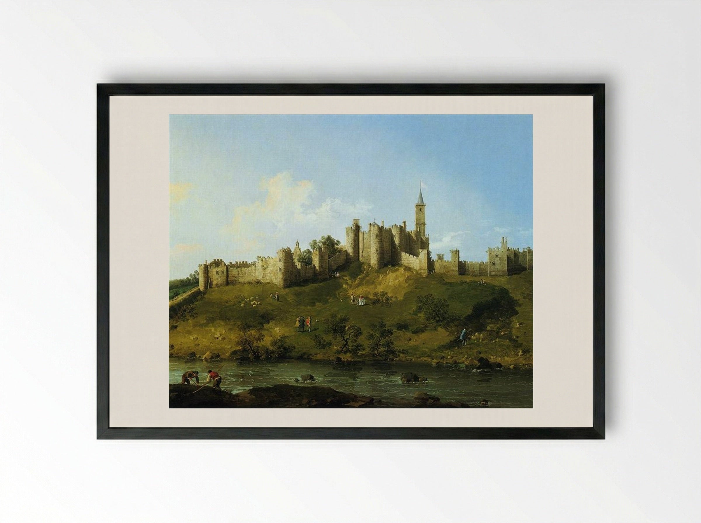 Alnwick Castle - Canaletto - Framed Print Black