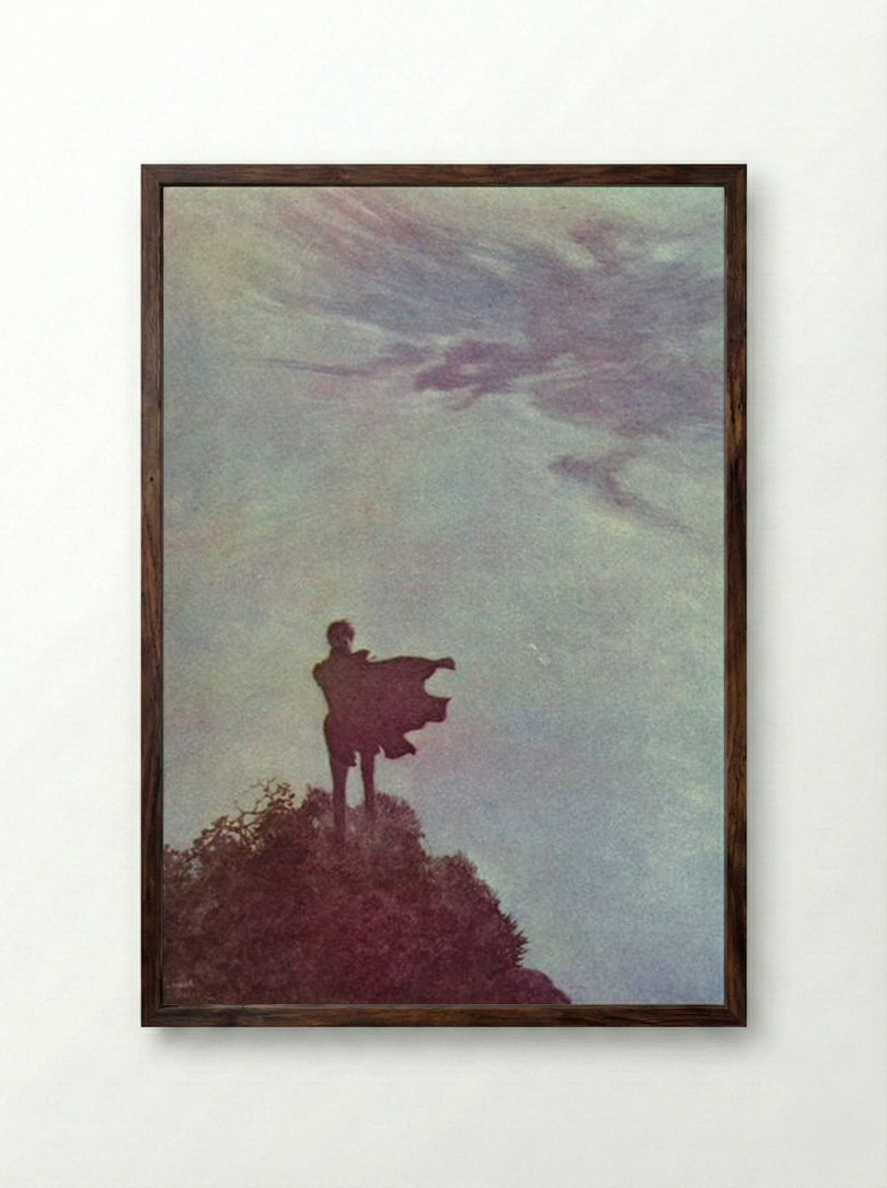 Alone - Edmund Dulac - Framed Print Dark Wood