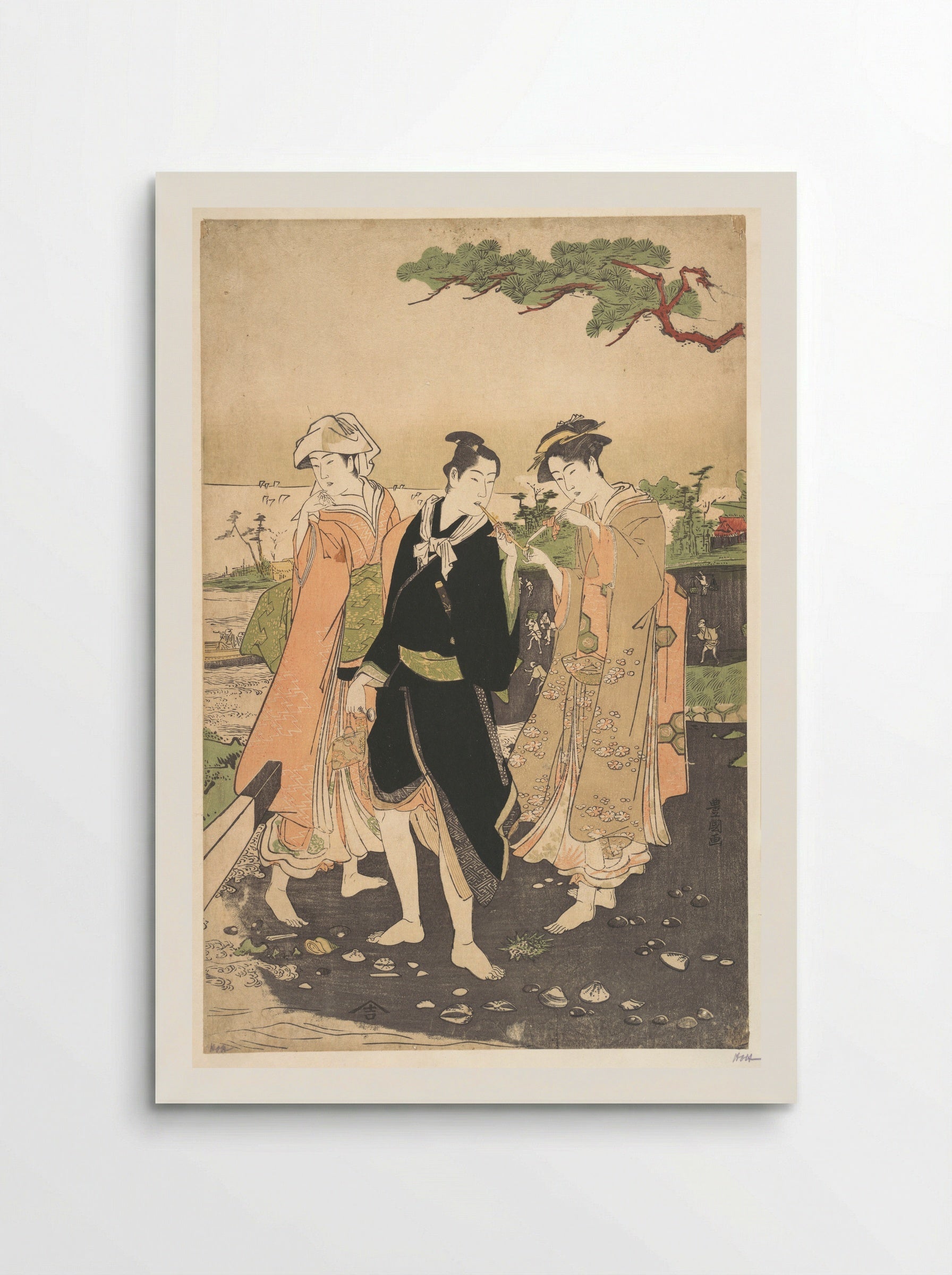 Along the Seashore at Futami - Utagawa Toyokuni I - Poster