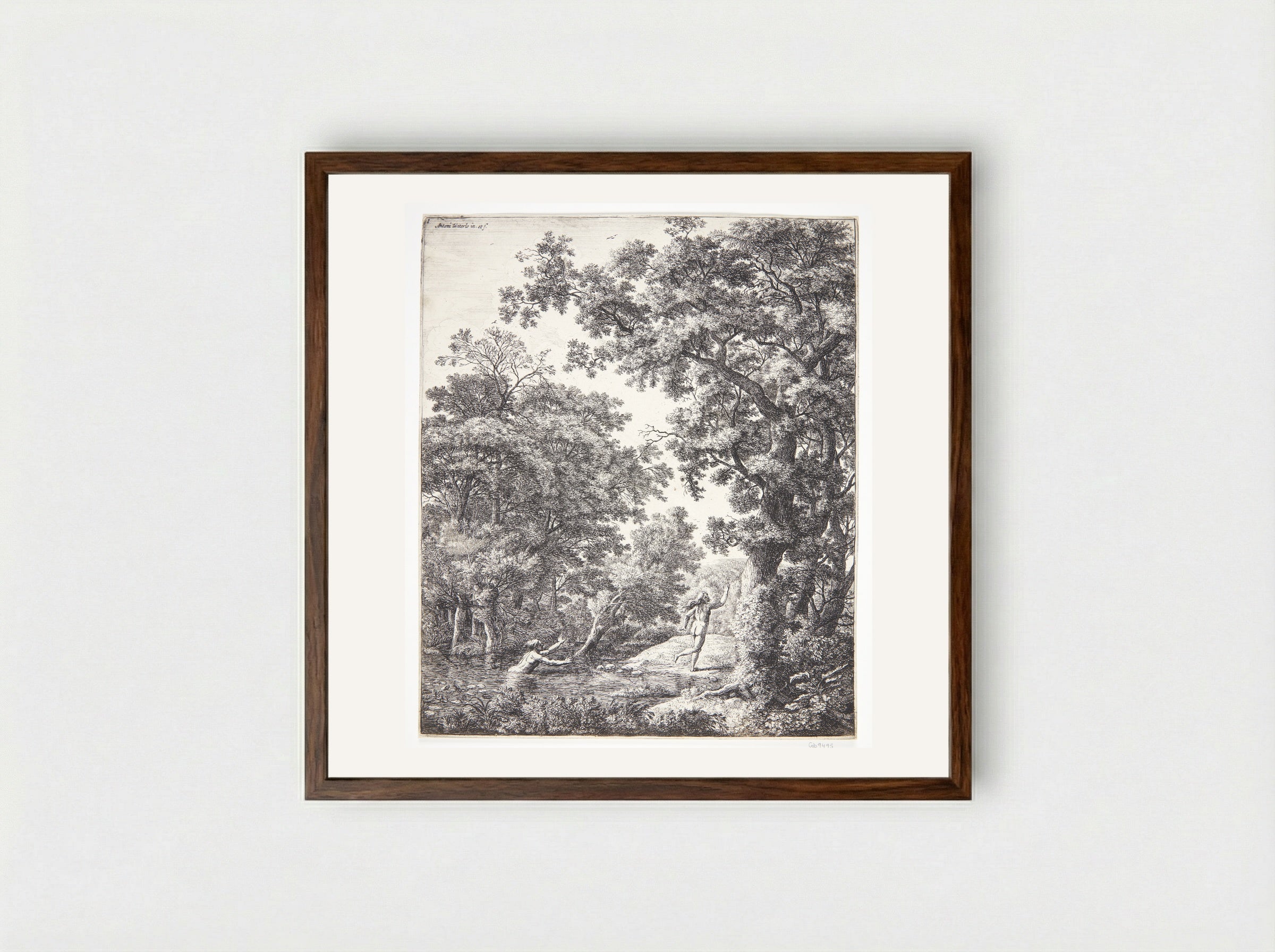 Alpheus and Arethusa - Anthonie Waterloo - Framed Print Dark Wood