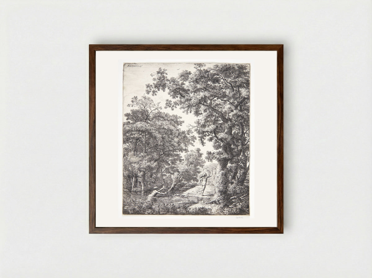 Alpheus and Arethusa - Anthonie Waterloo - Framed Print Dark Wood