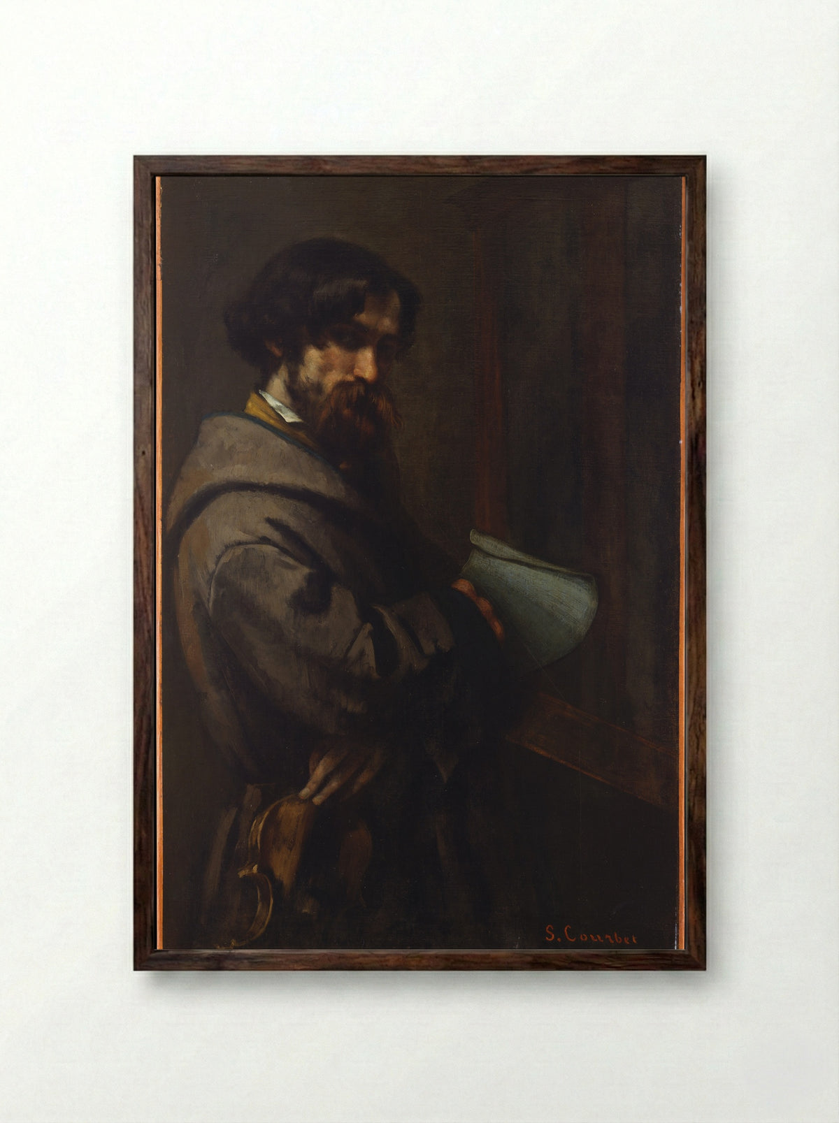 Alphonse Promayet - Gustave Courbet - Framed Print Dark Wood