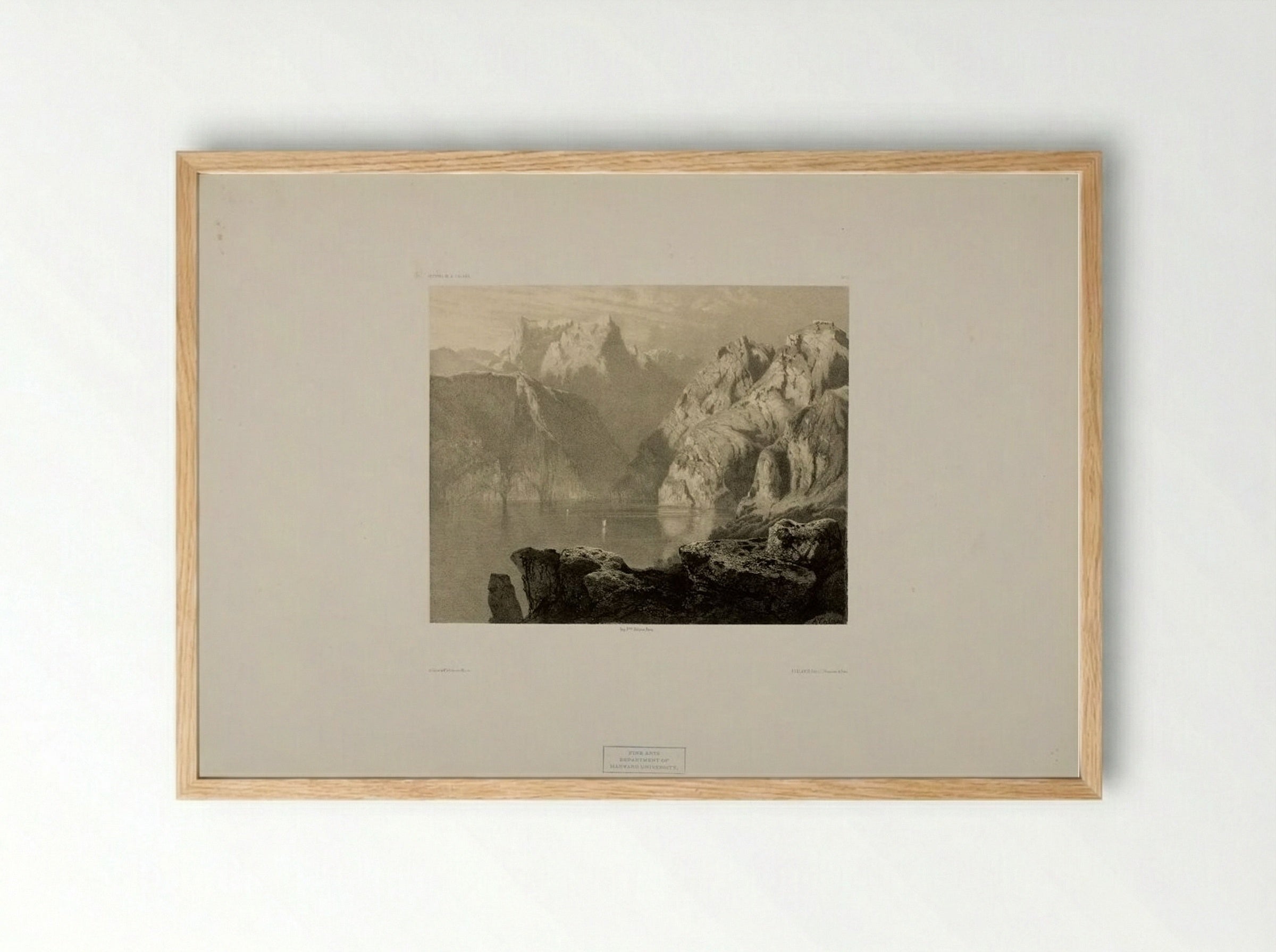 Alpine Lake Scene - Alexandre Calame - Framed Print Wood