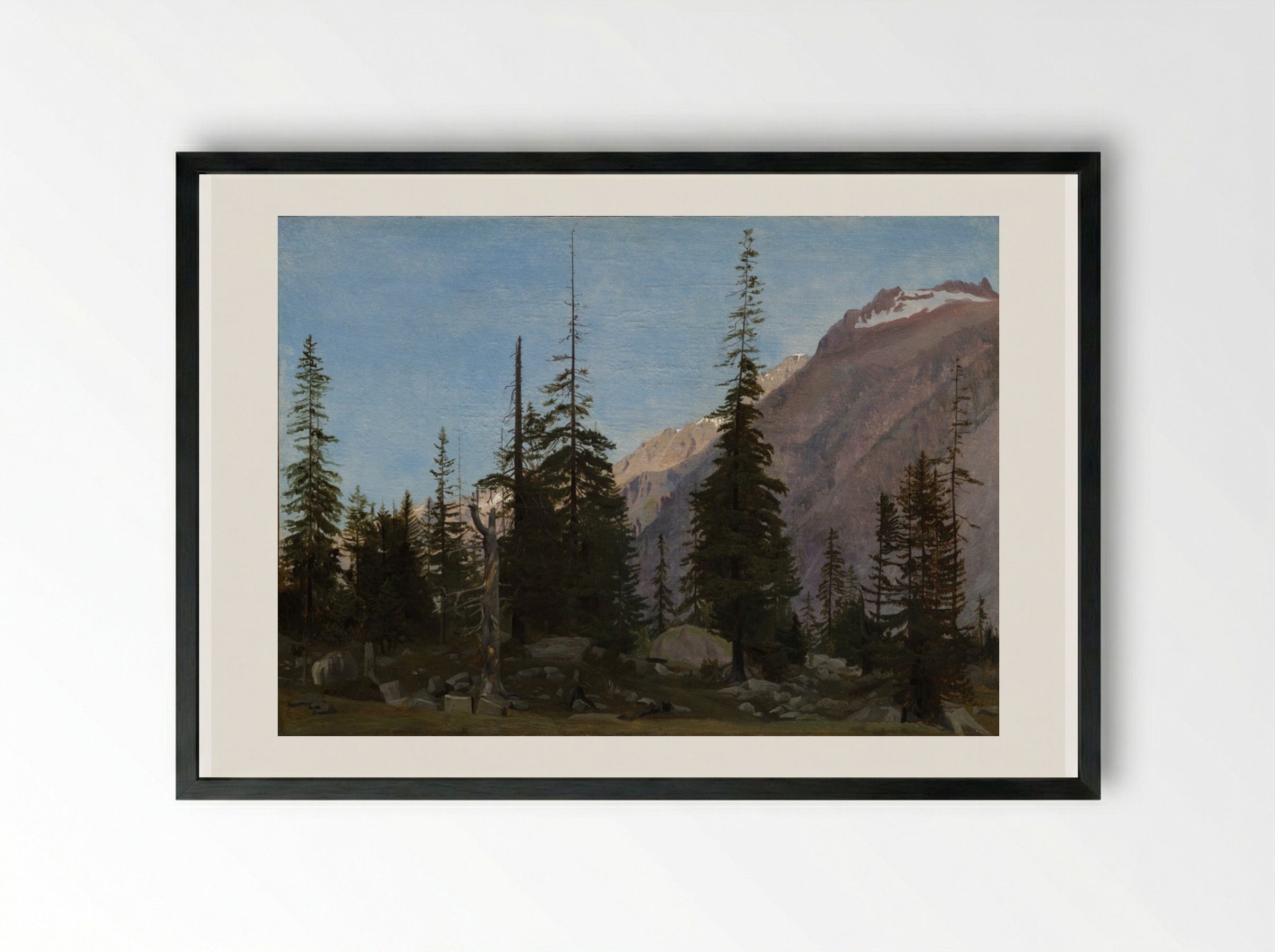 Alpine Landscape: The Handegg, Switzerland - Jean-Léon Gérôme - Framed Print Black
