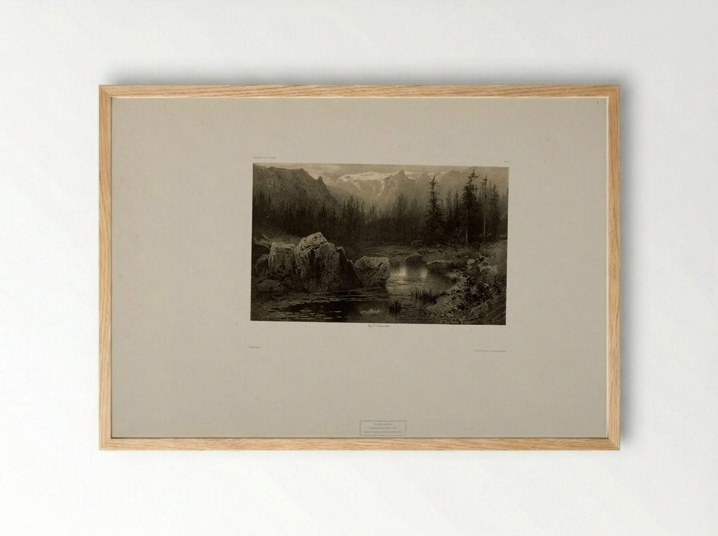 Alpine Mountain Scene - Alexandre Calame - Framed Print Wood