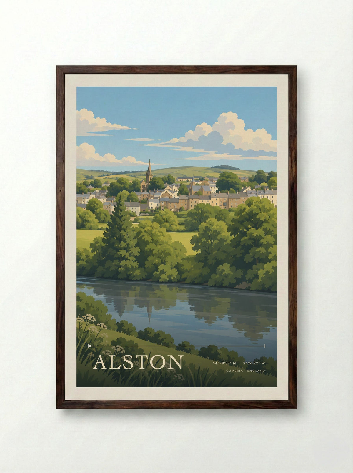 Alston, Cumbria | Travel Poster - Framed Print Dark Wood