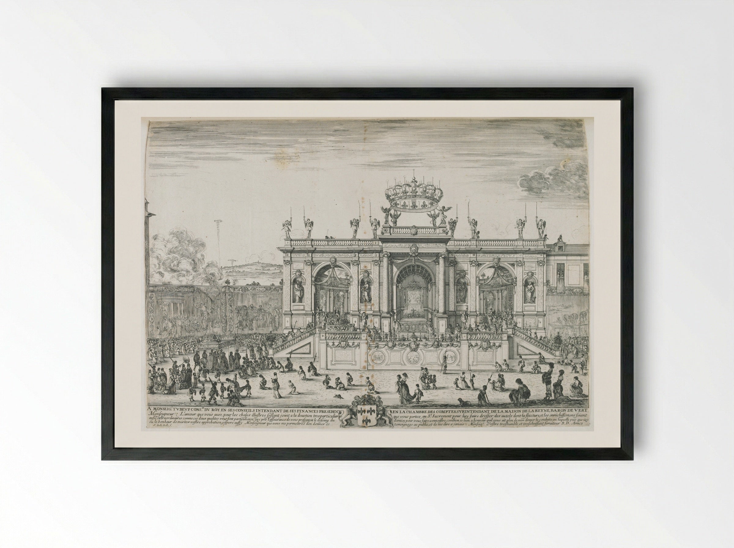 Altar for the Monstrance of the Holy Sacrament - Stefano Della Bella - Framed Print Black