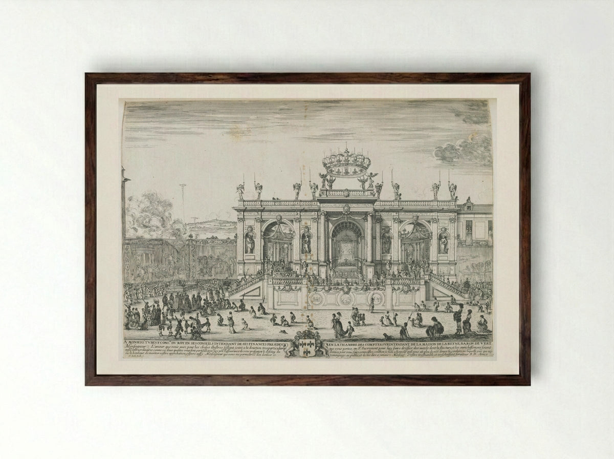 Altar for the Monstrance of the Holy Sacrament - Stefano Della Bella - Framed Print Dark Wood