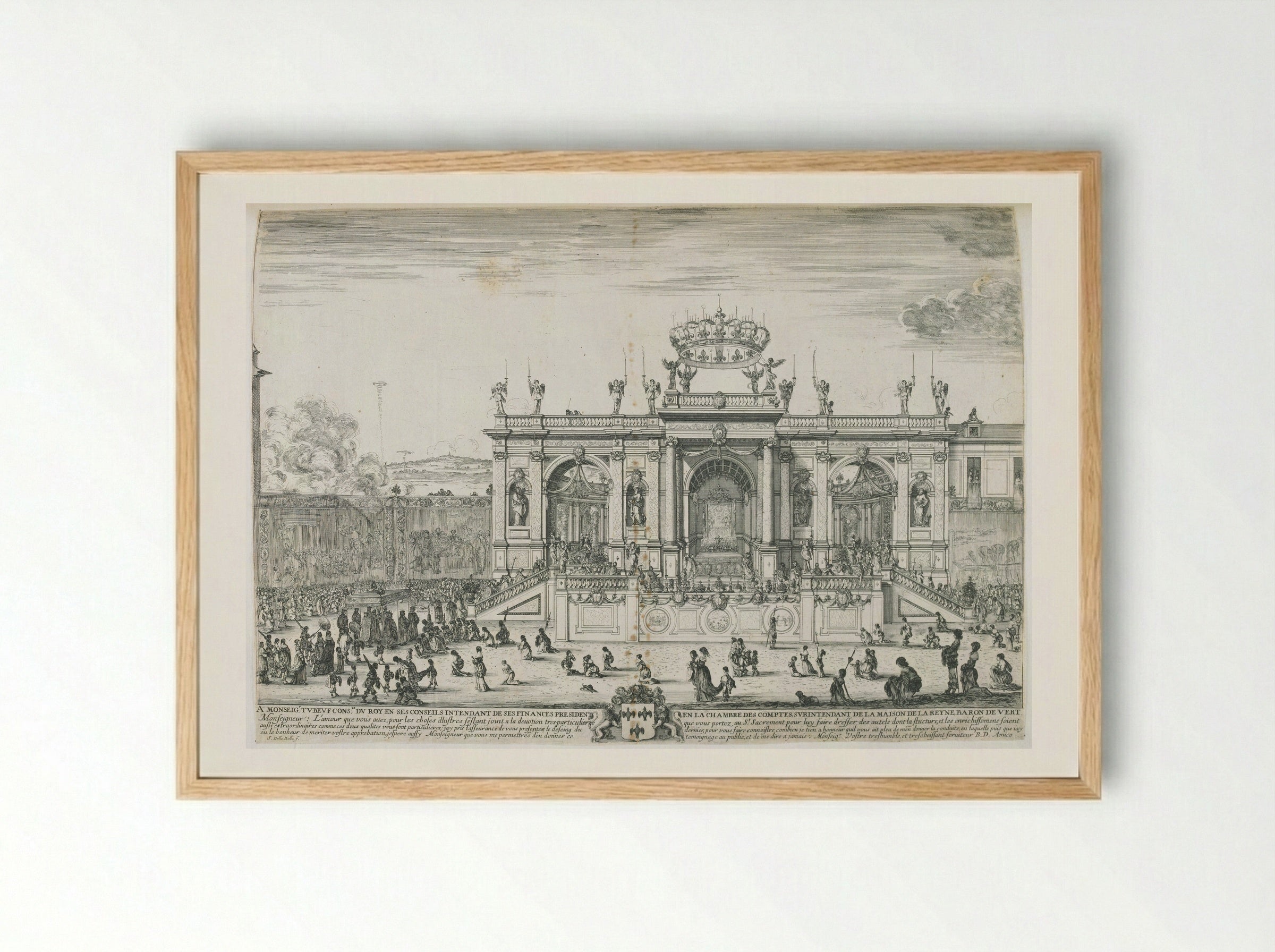 Altar for the Monstrance of the Holy Sacrament - Stefano Della Bella - Framed Print Wood