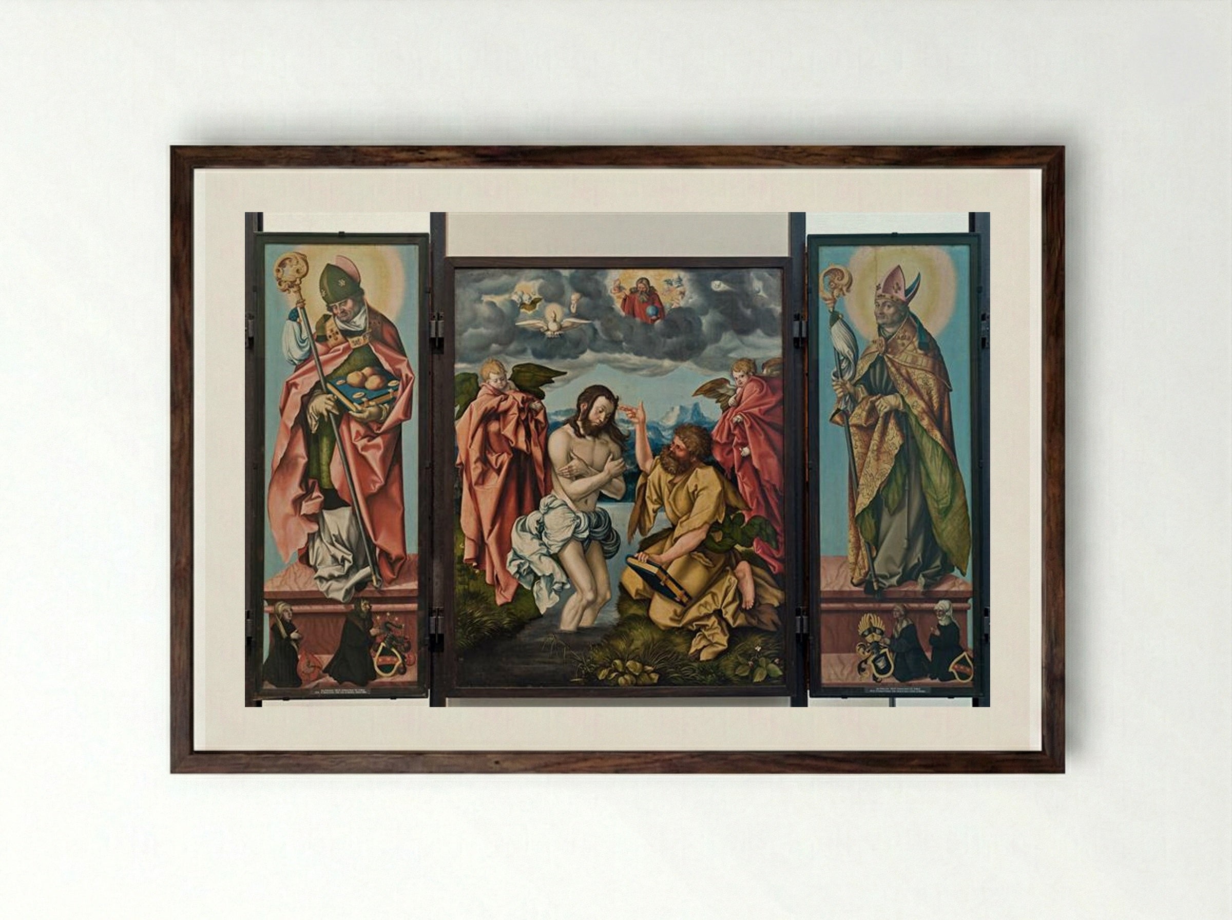 Altar of St. John the Baptist - Hans Baldung Grien - Framed Print Dark Wood
