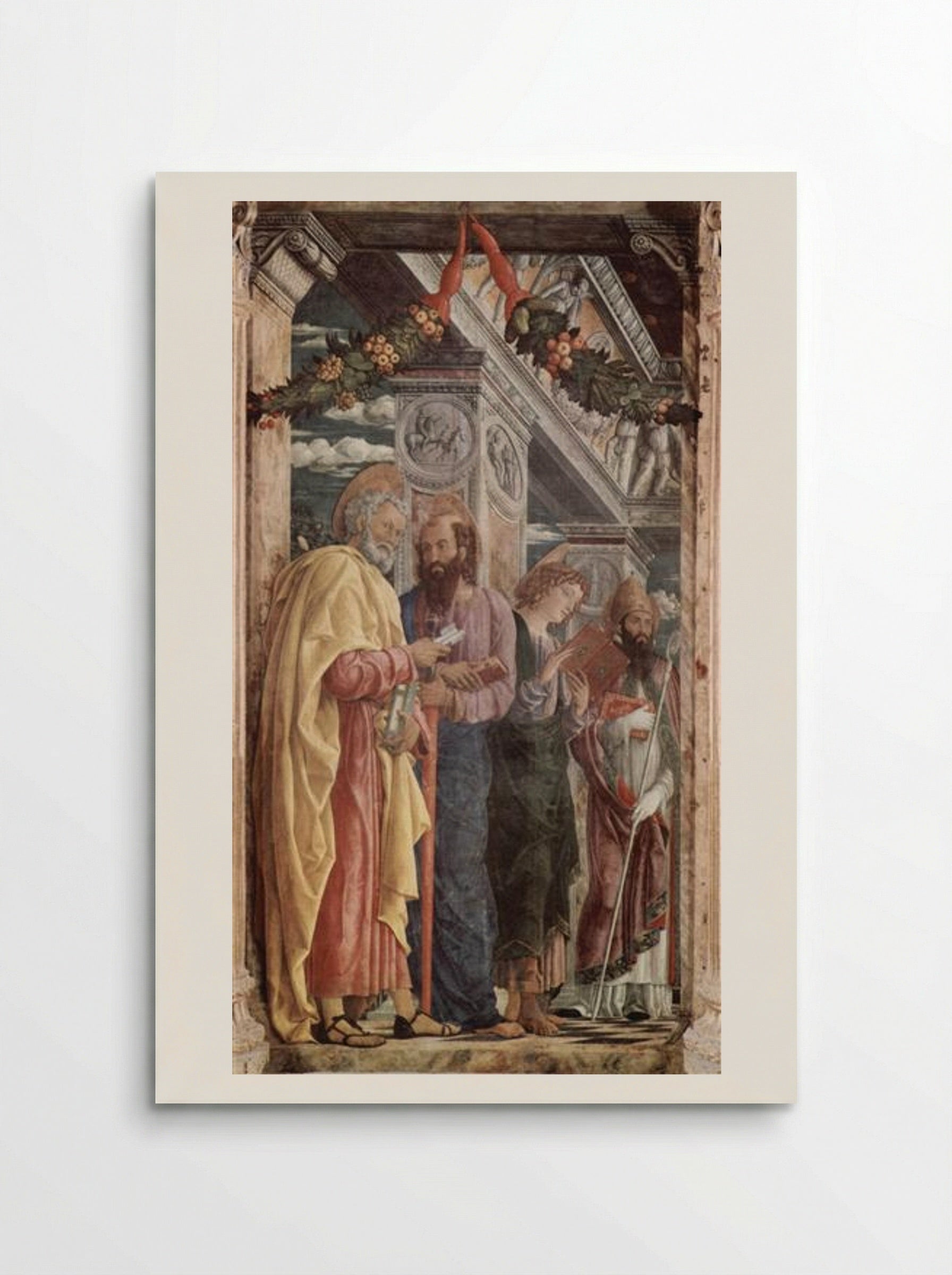 Altarpiece of San Zeno in Verona, Left Panel with Saints Peter, Paul, John the Evangelist, and Zeno - Andrea Mantegna - Poster