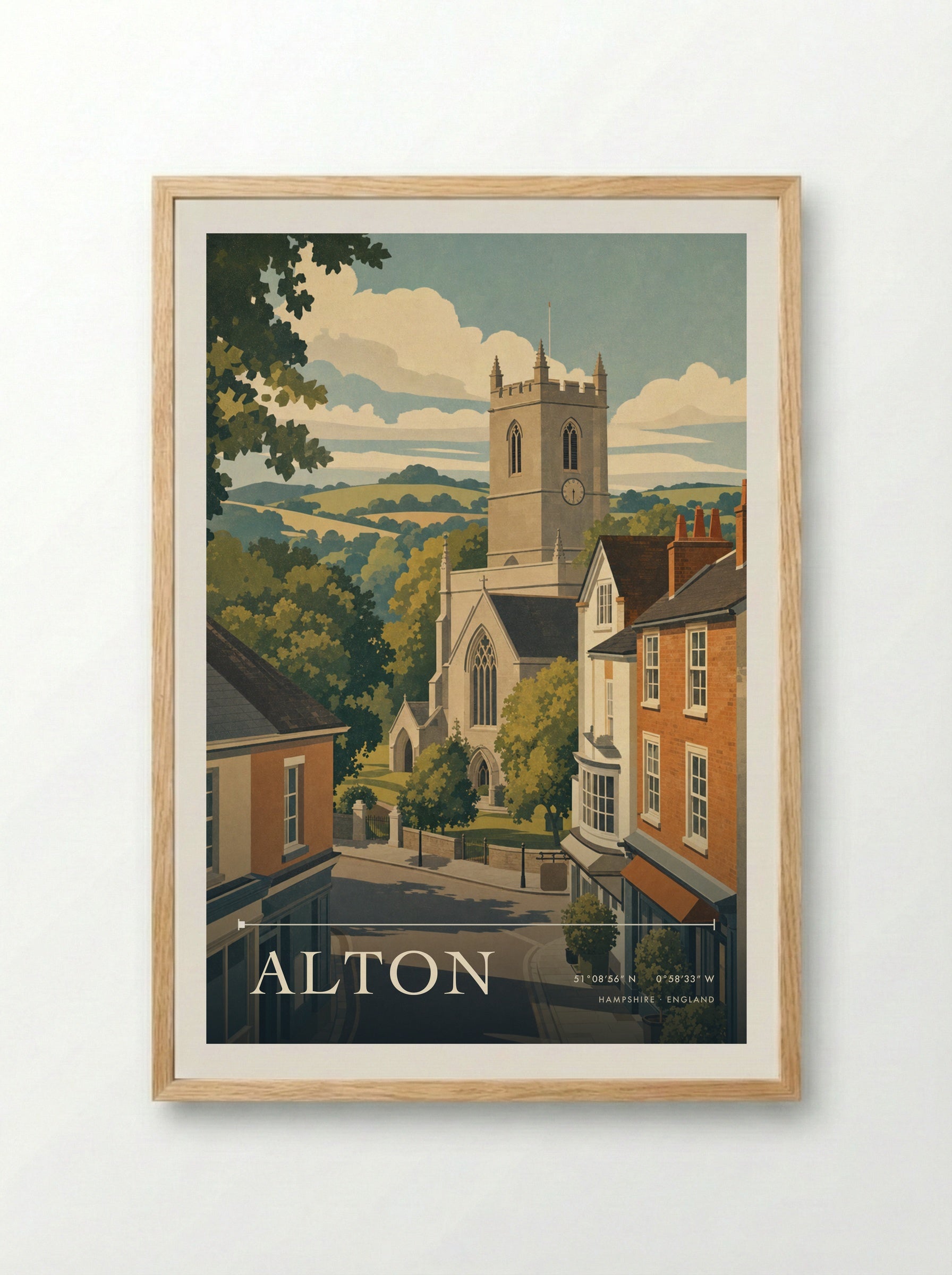 Alton Hampshire England Travel Poster - Framed Print Wood