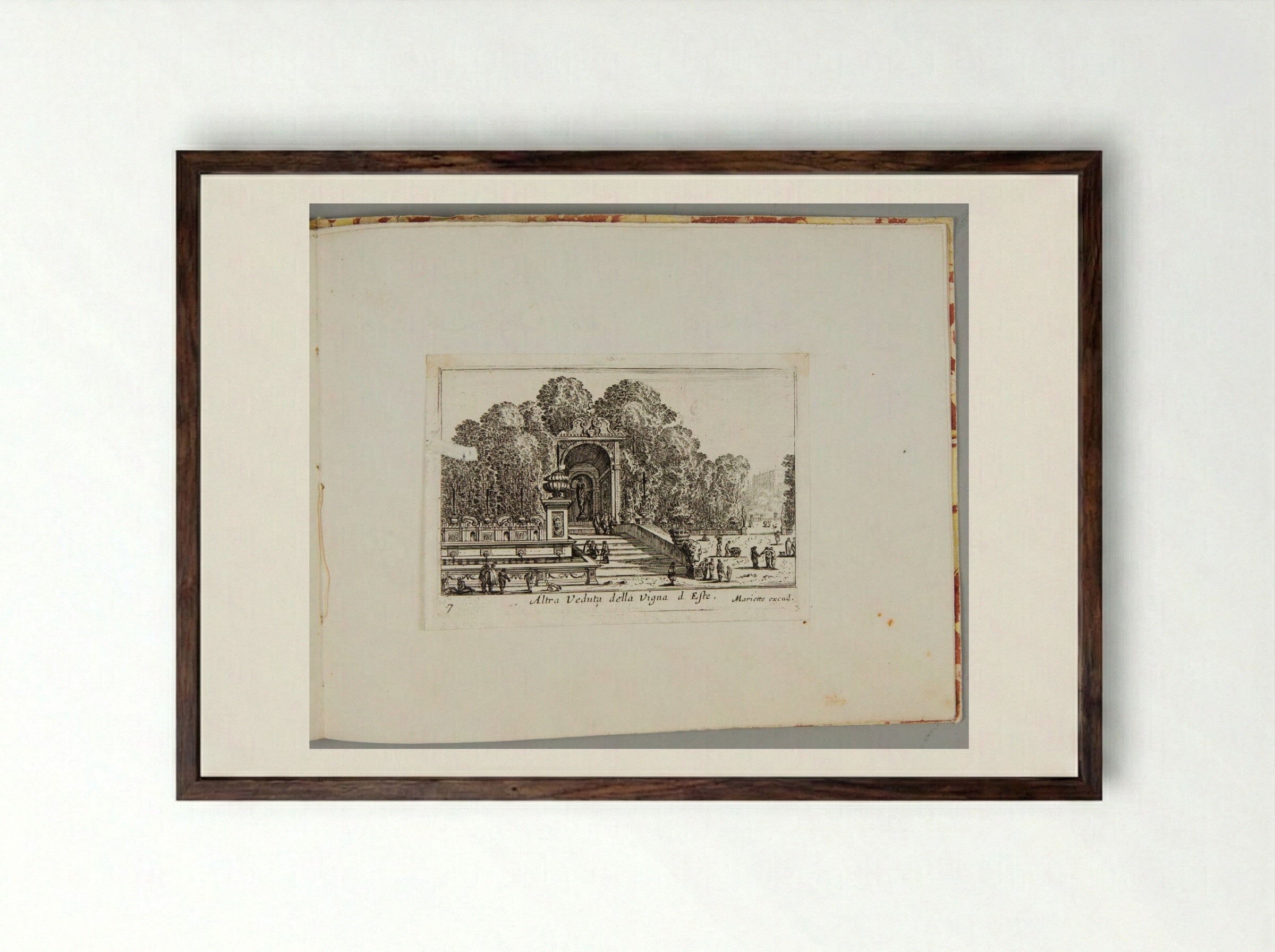 Altra Veduta della Vigna d'Este - Israël Silvestre - Framed Print Dark Wood