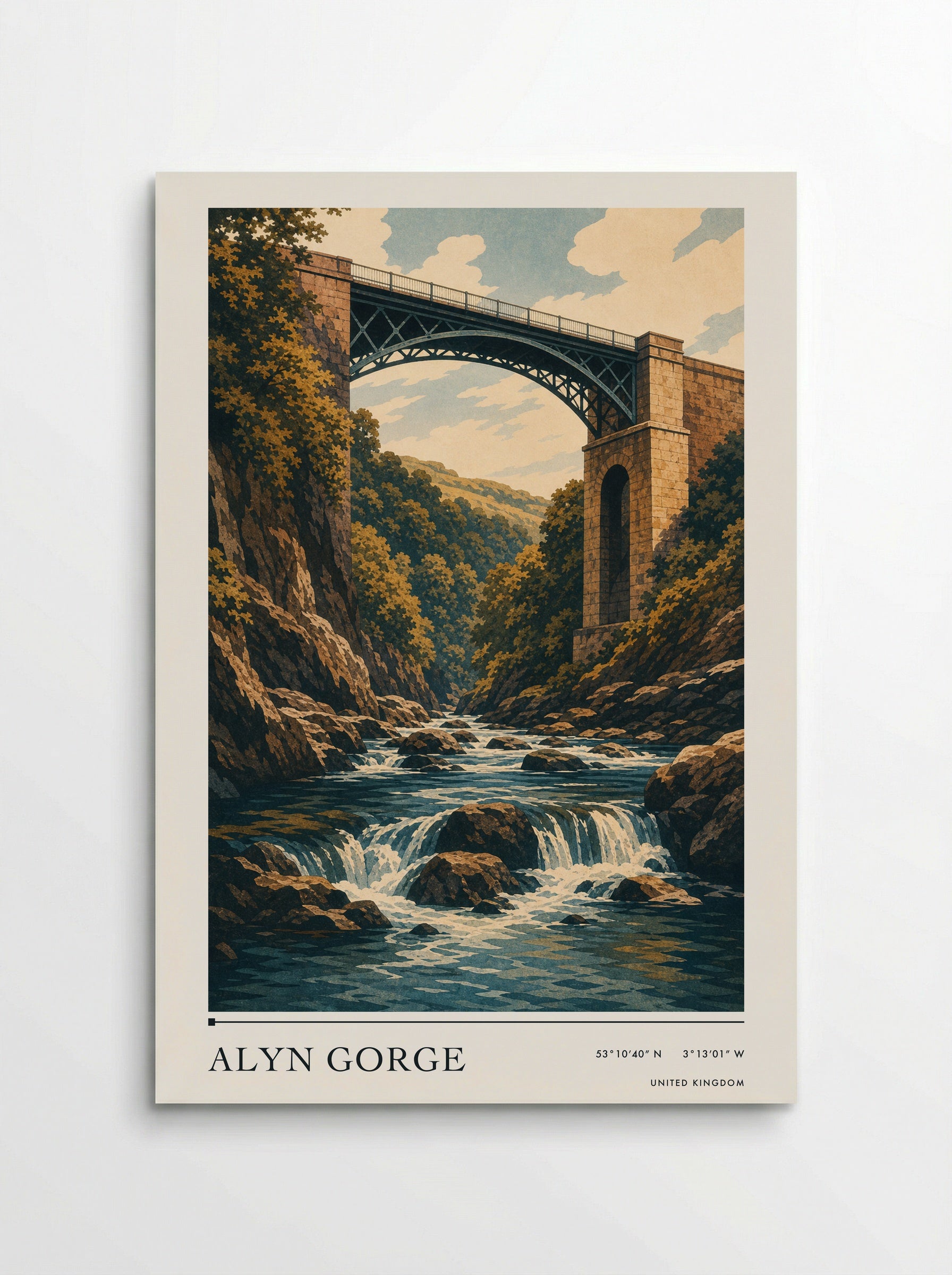 Alyn Gorge United Kingdom Travel Poster - Poster