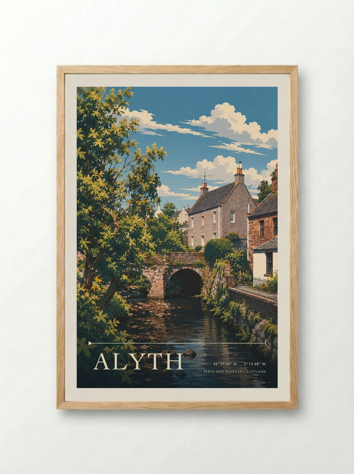 Alyth, Perth and Kinross | Travel Poster - Framed Print Wood