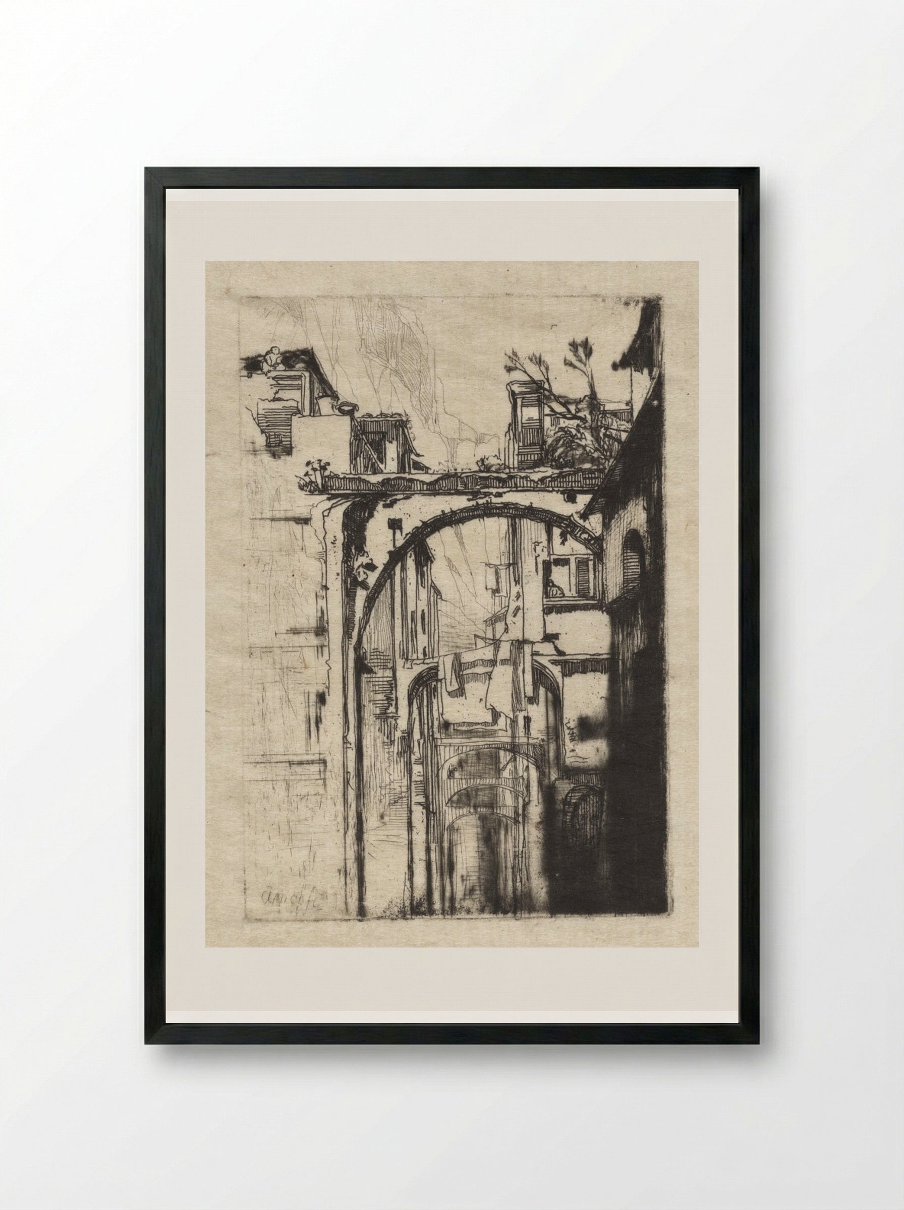 Amalfi - Francis Seymour Haden - Framed Print Black