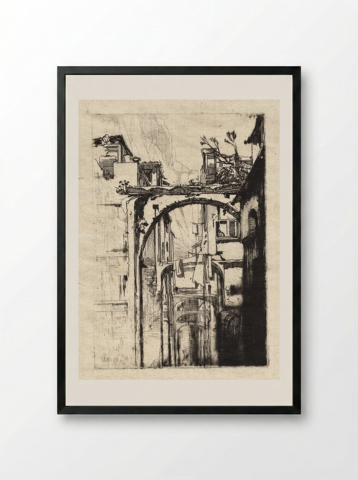 Amalfi - Francis Seymour Haden - Framed Print Black