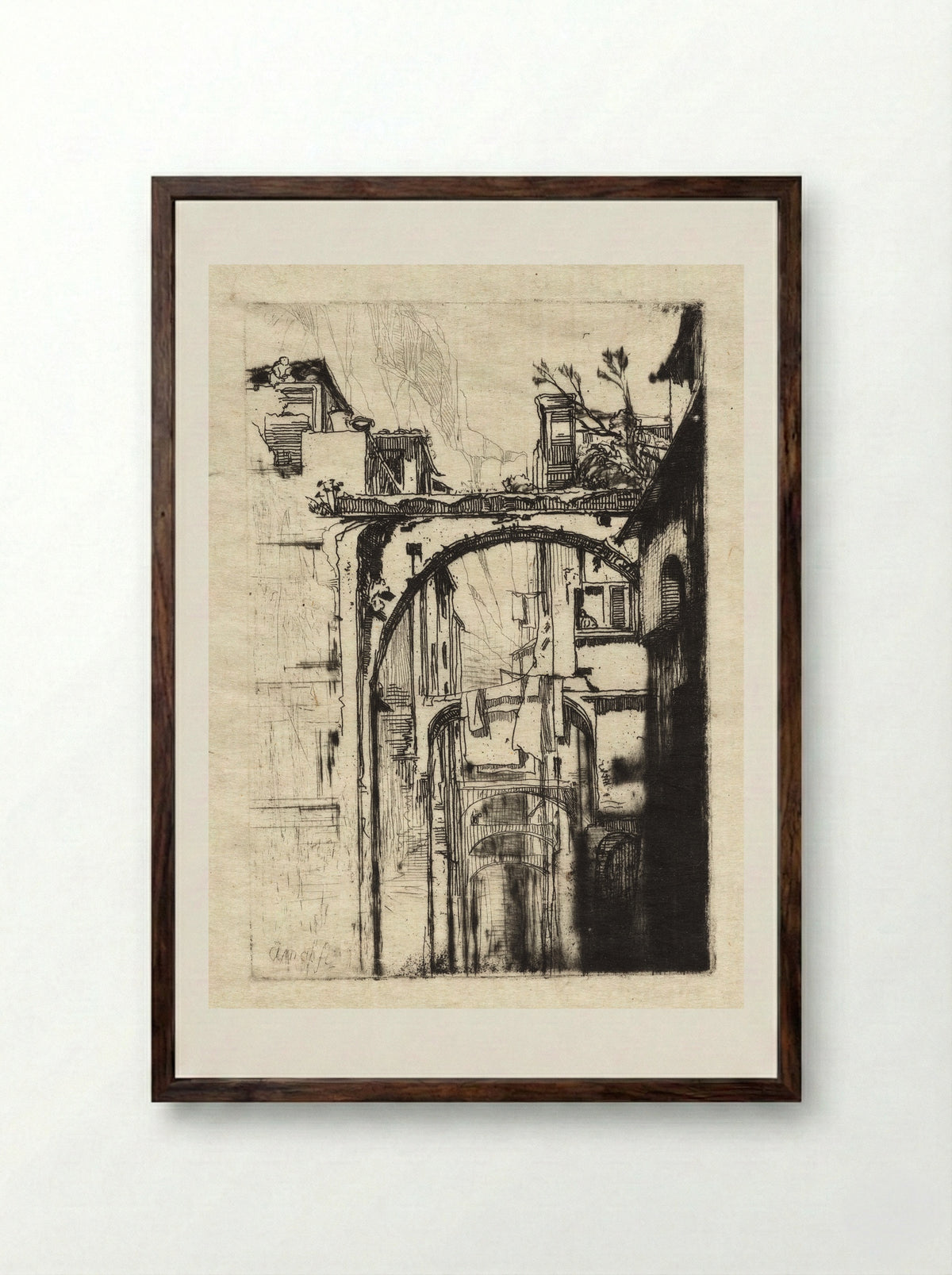 Amalfi - Francis Seymour Haden - Framed Print Dark Wood