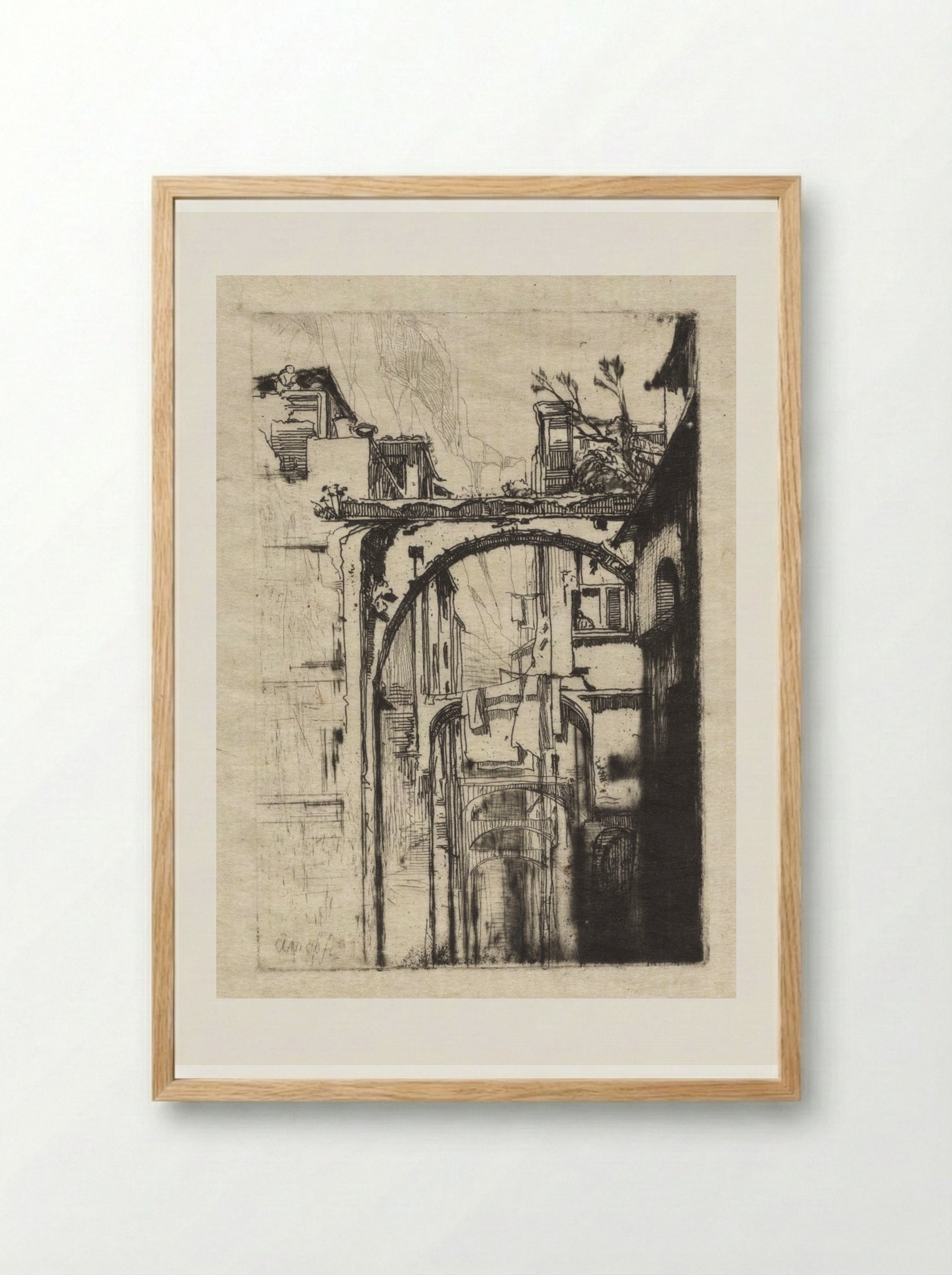 Amalfi - Francis Seymour Haden - Framed Print Wood