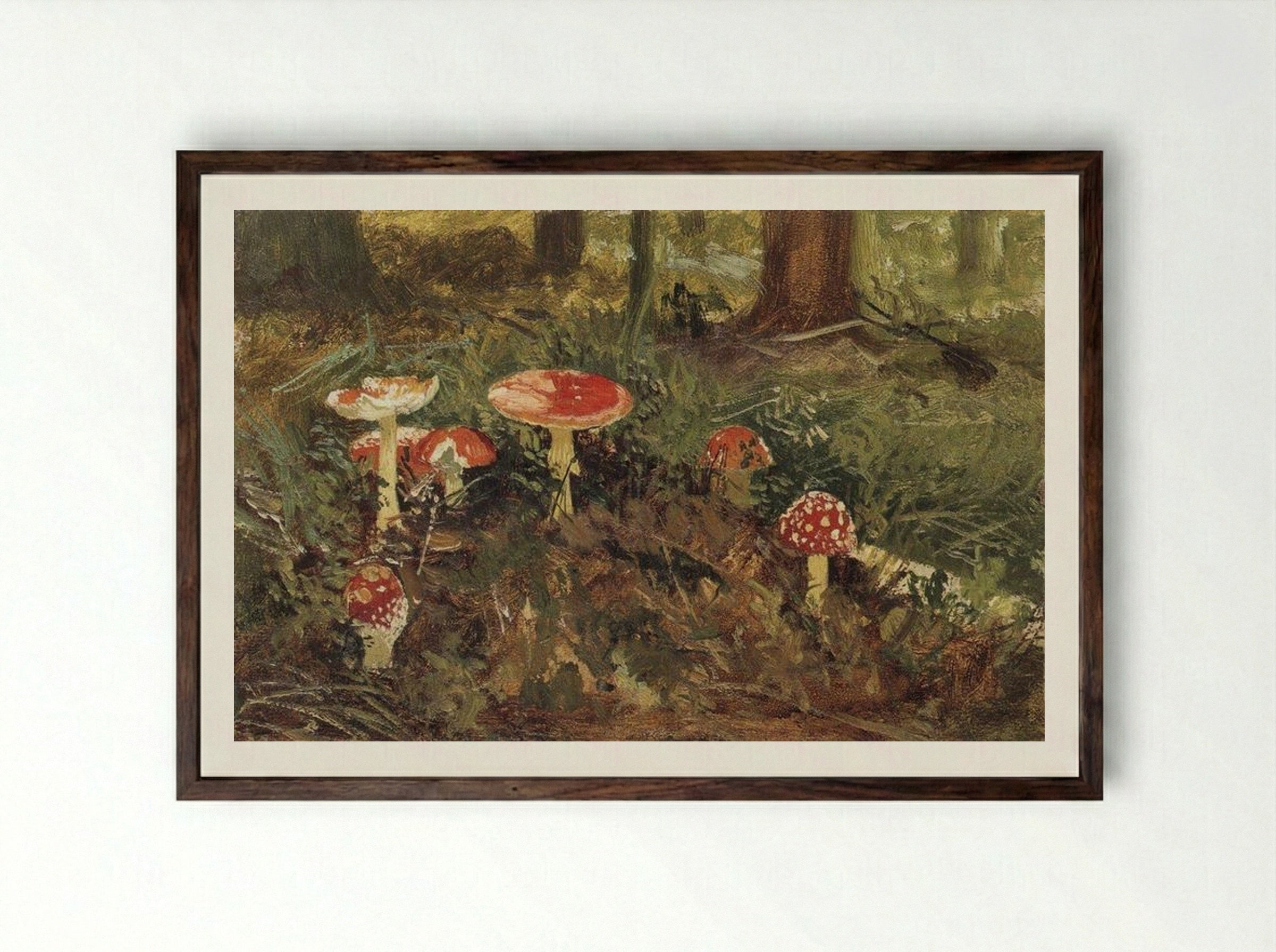 Amanita - Ivan Shishkin - Framed Print Dark Wood