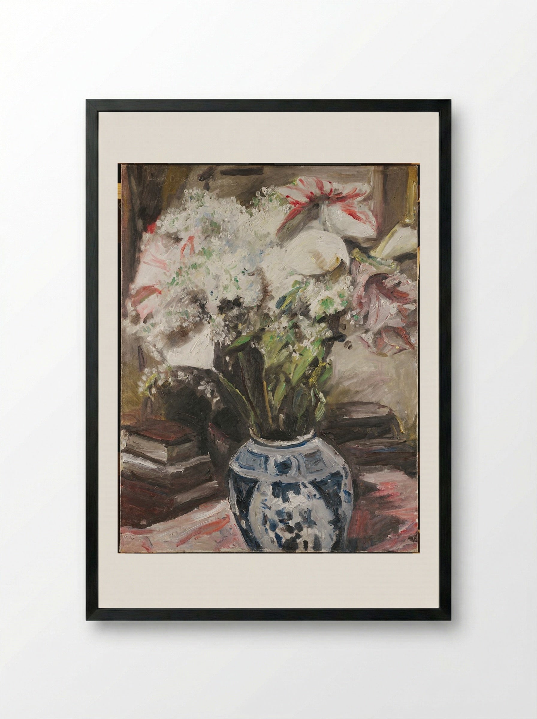 Amaryllis, Calla Lilies, and Lilacs - Lovis Corinth - Framed Print Black