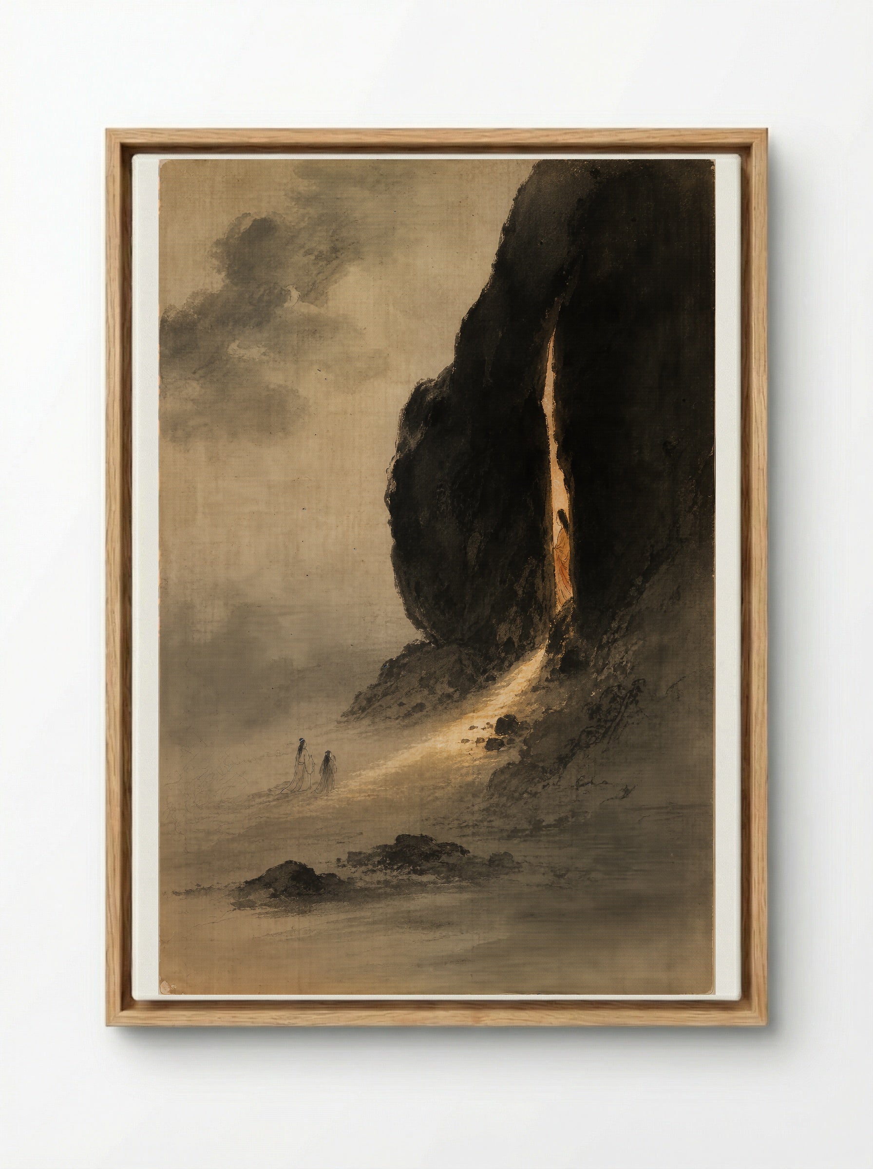 Amaterasu and the Rock-Cave: When the Sun Went Dark - Framed Canvas Wood