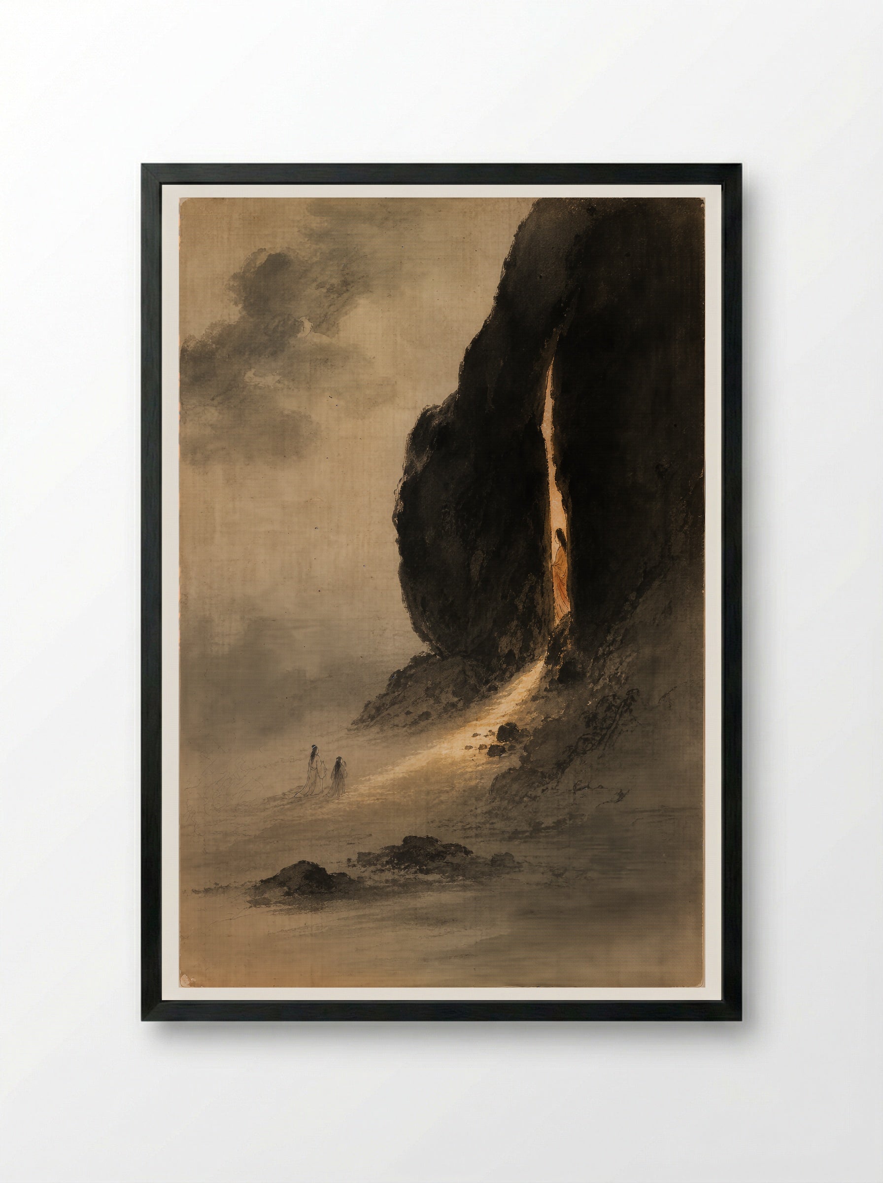 Amaterasu and the Rock-Cave: When the Sun Went Dark - Framed Print Black