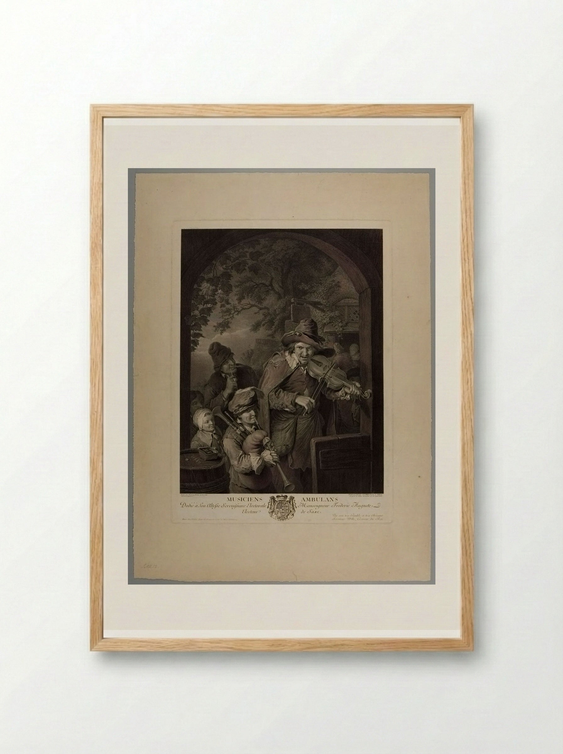Ambling Musicians - Johann Georg Wille - Framed Print Wood