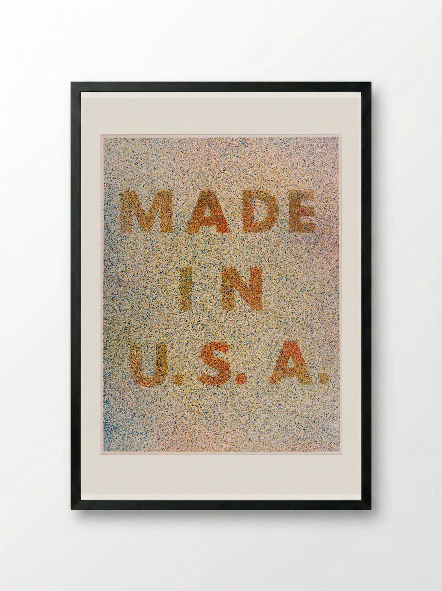 America, Her Best Product (Made in USA) - Edward Ruscha - Framed Print Black