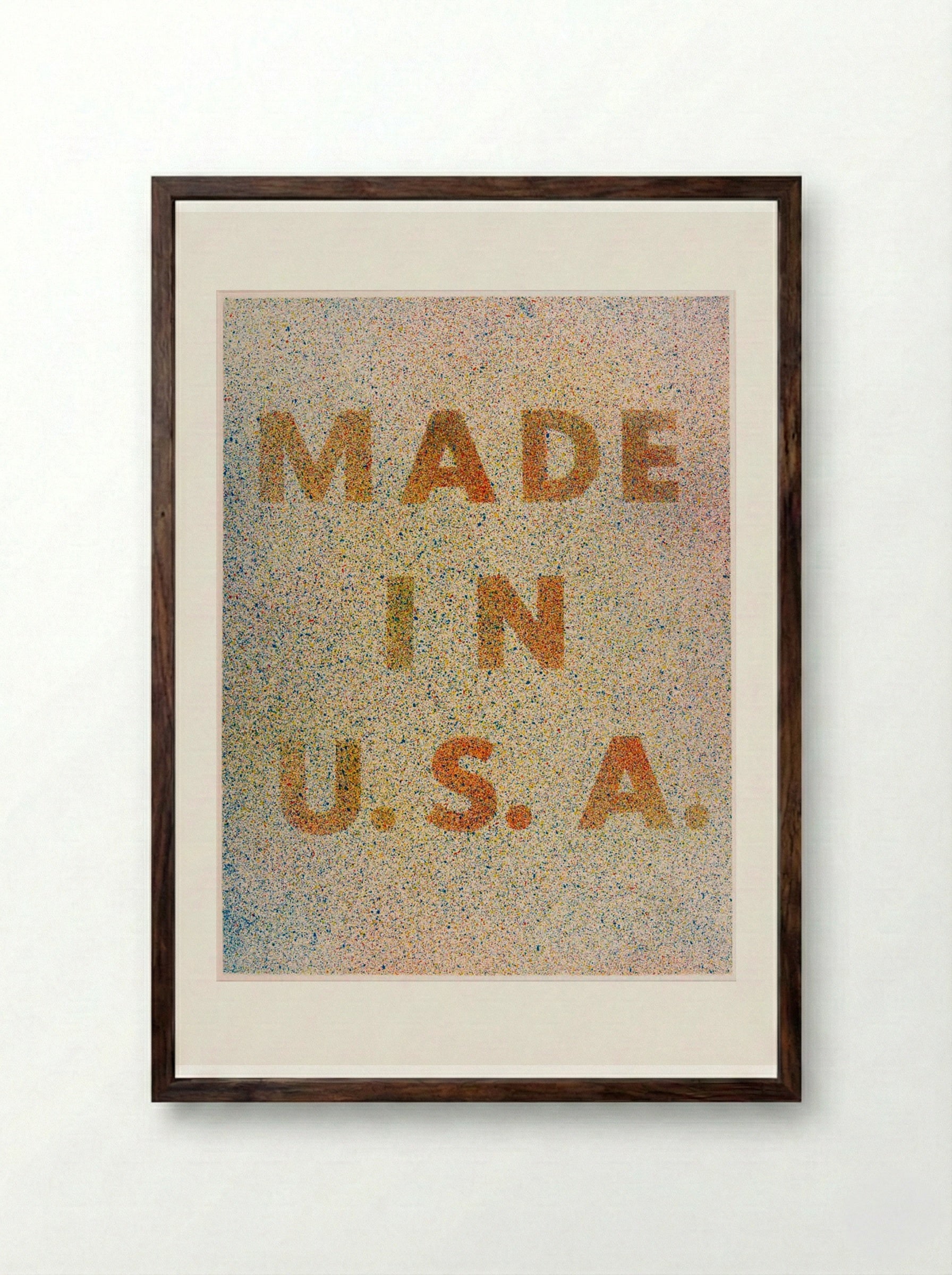 America, Her Best Product (Made in USA) - Edward Ruscha - Framed Print Dark Wood