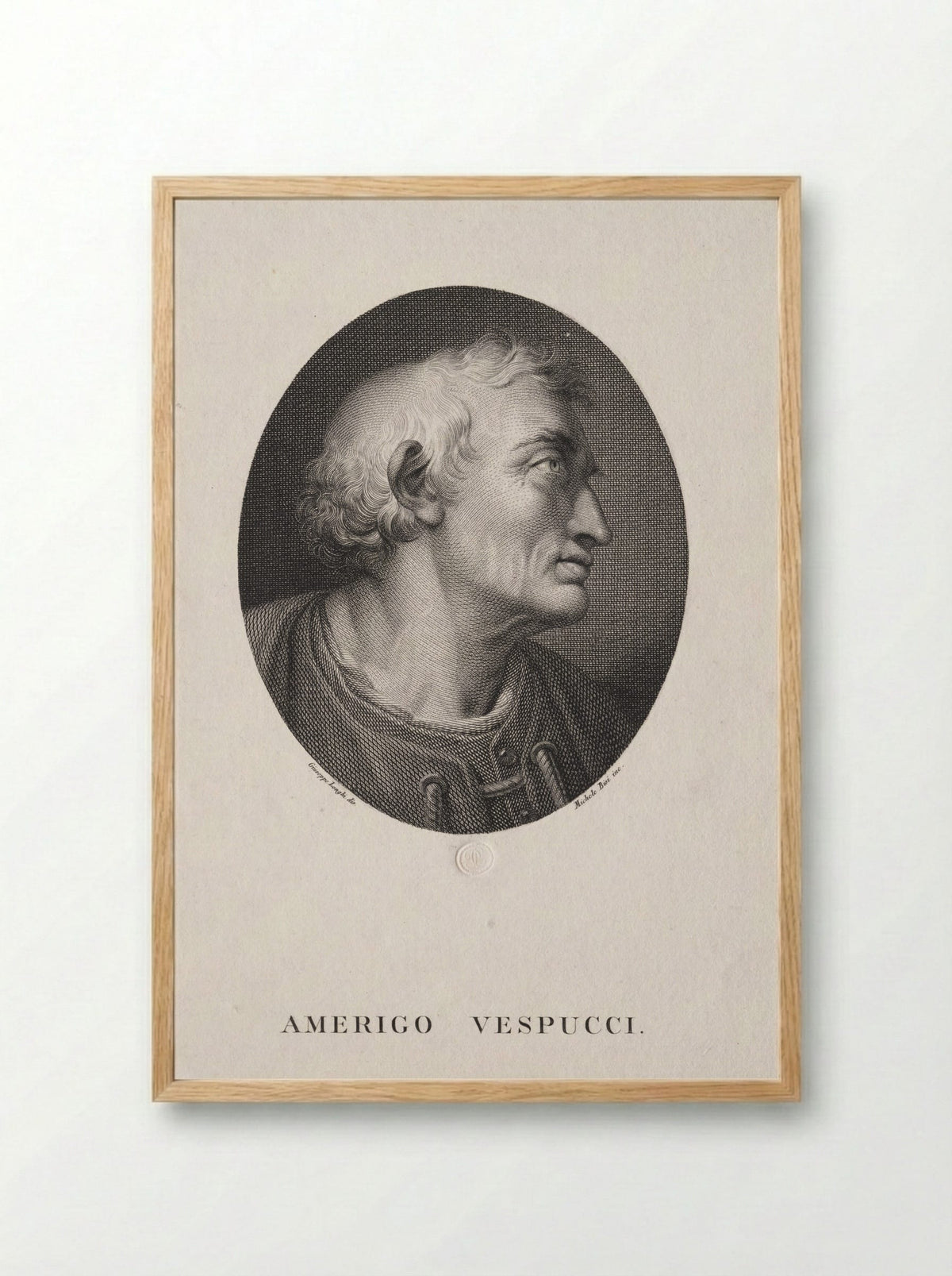 Amerigo Vespucci - Michele Bisi - Framed Print Wood