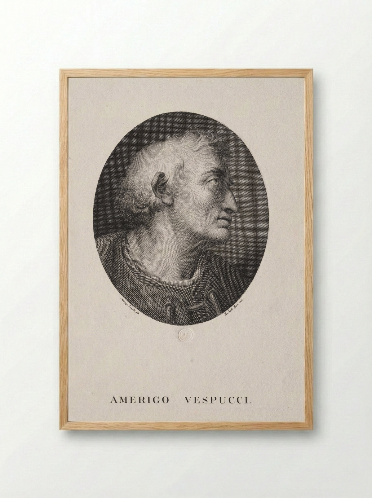 Amerigo Vespucci - Michele Bisi - Framed Print Wood