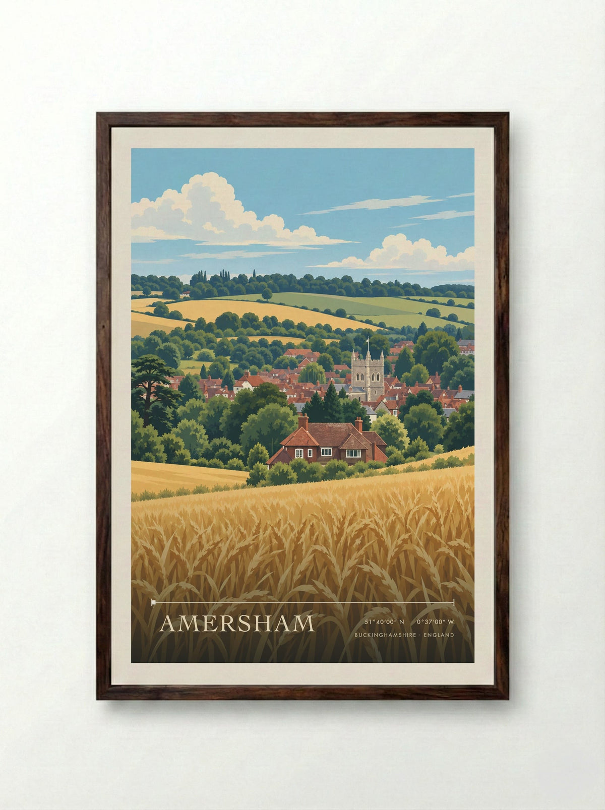 Amersham, Buckinghamshire | Travel Poster - Framed Print Dark Wood