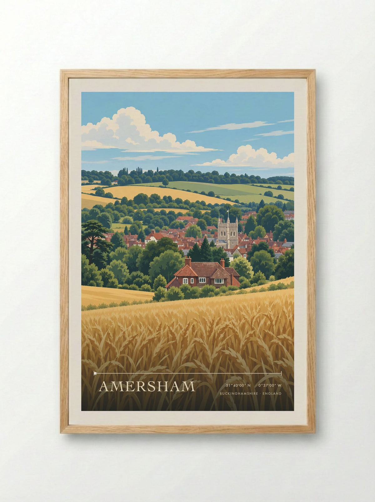 Amersham, Buckinghamshire | Travel Poster - Framed Print Wood