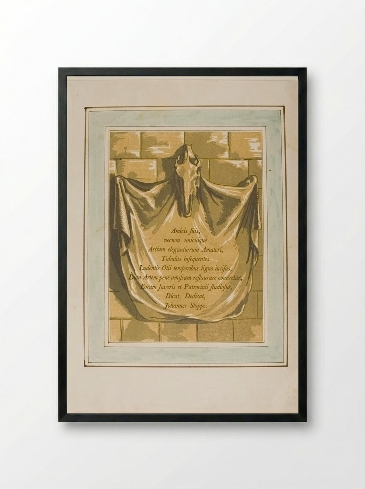 Amicis Suis, Dedication page - John Skippe - Framed Print Black