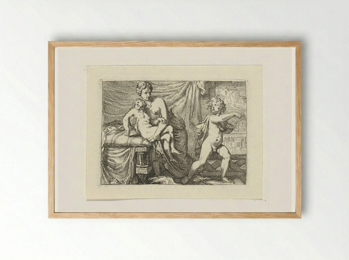 Amor Disguised as Ascanius - Gerard de Lairesse - Framed Print Wood