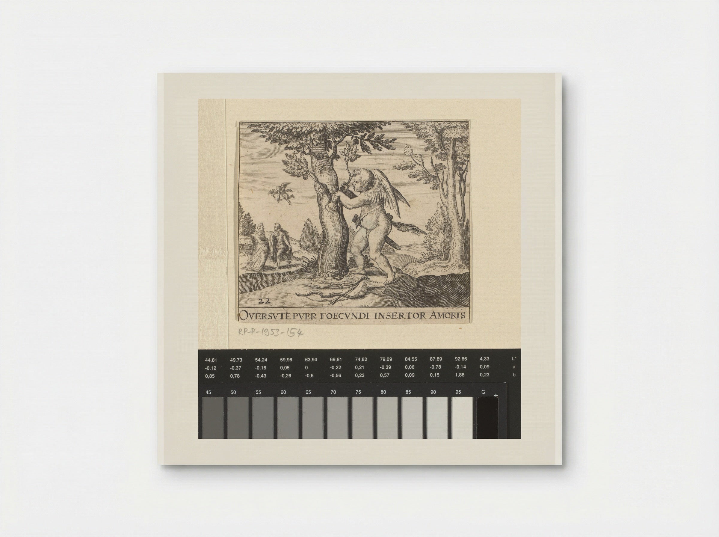 Amor bij een boom - Johann Theodor de Bry - Poster