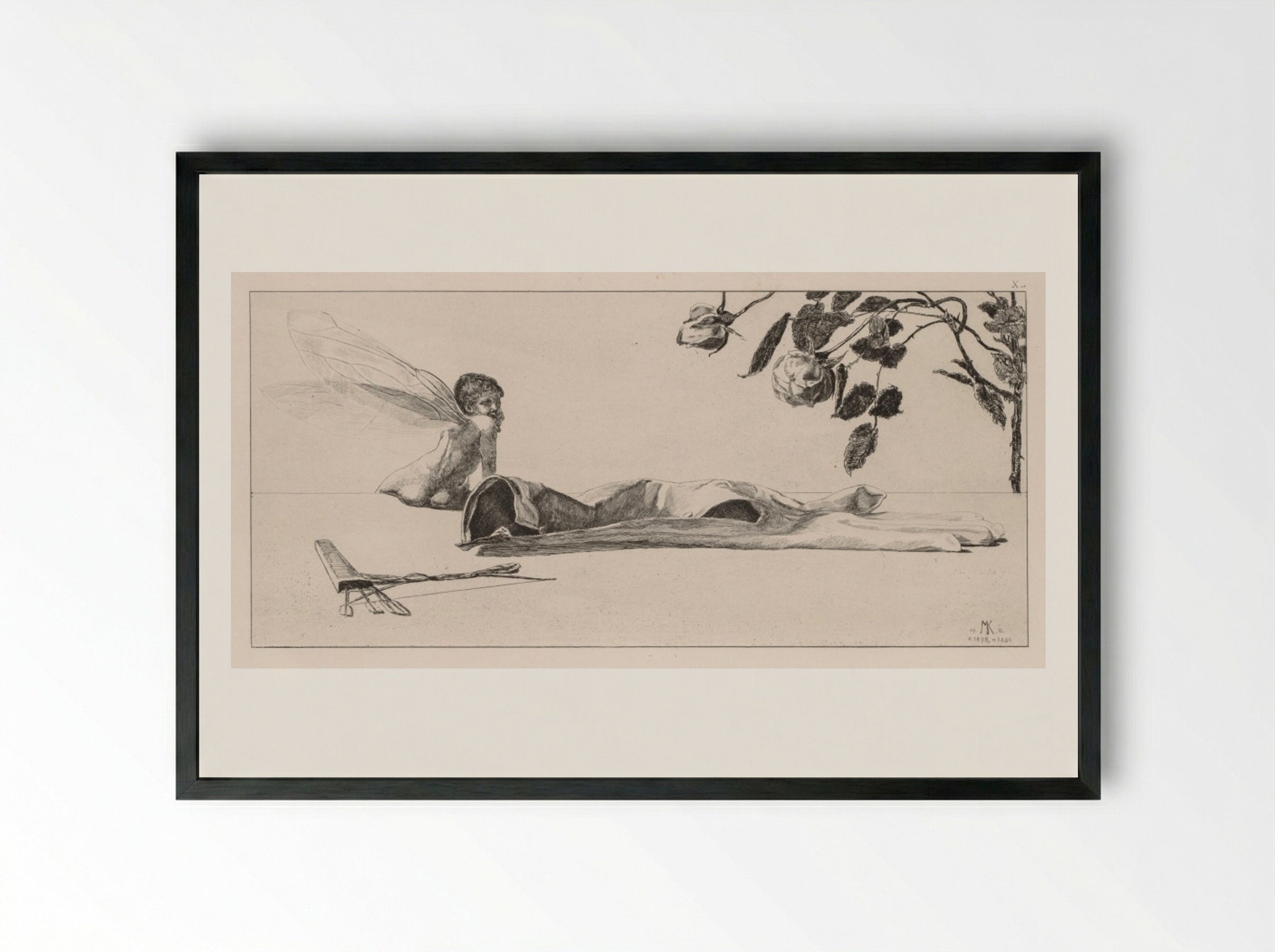 Amor (from the series A Glove) - Max Klinger - Framed Print Black