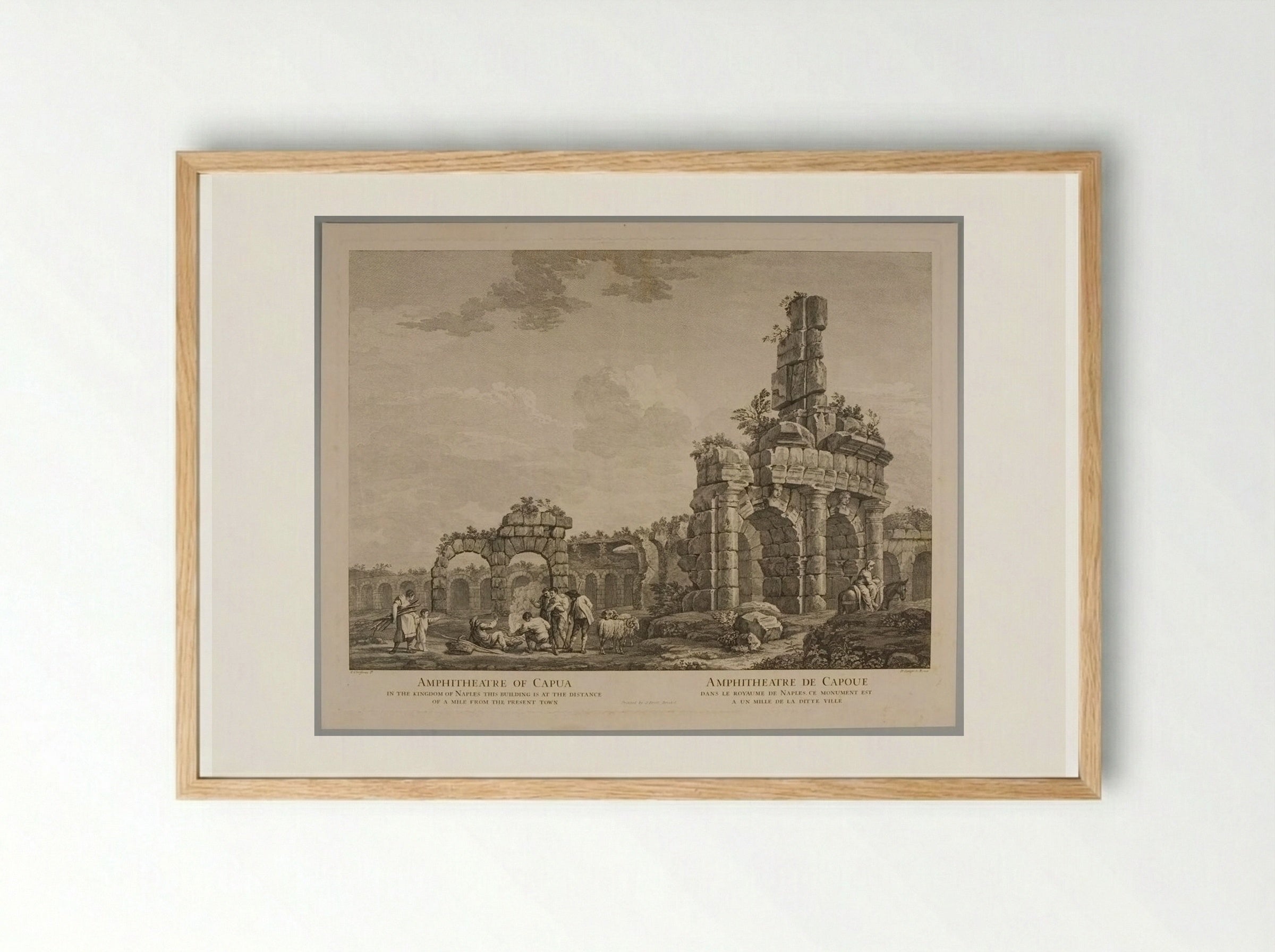 Amphitheater of Capua - Domenico Cunego - Framed Print Wood