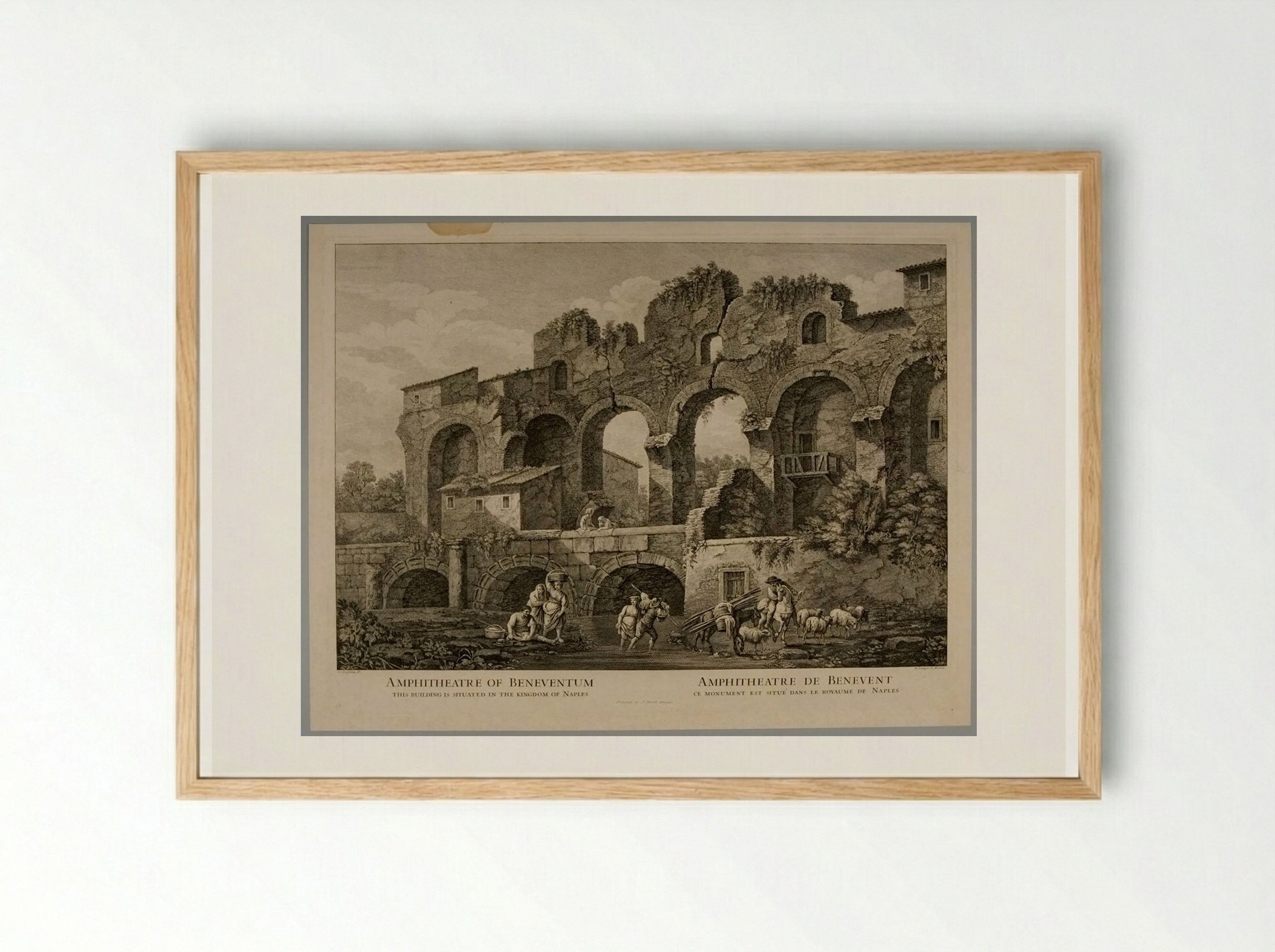 Amphitheatre of Beneventum - Domenico Cunego - Framed Print Wood
