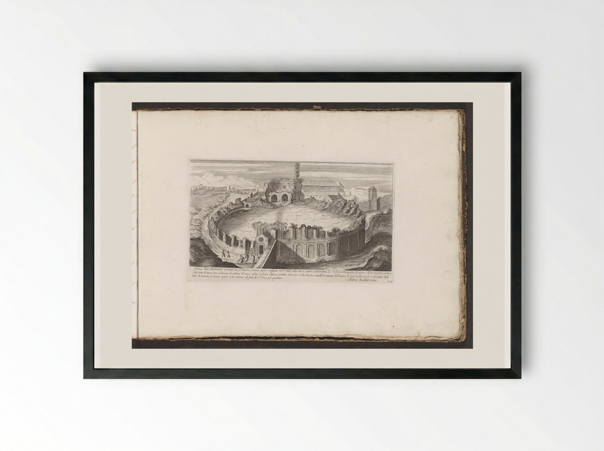 Amphitheatrum Castrense - Giovanni Giacomo de' Rossi - Framed Print Black
