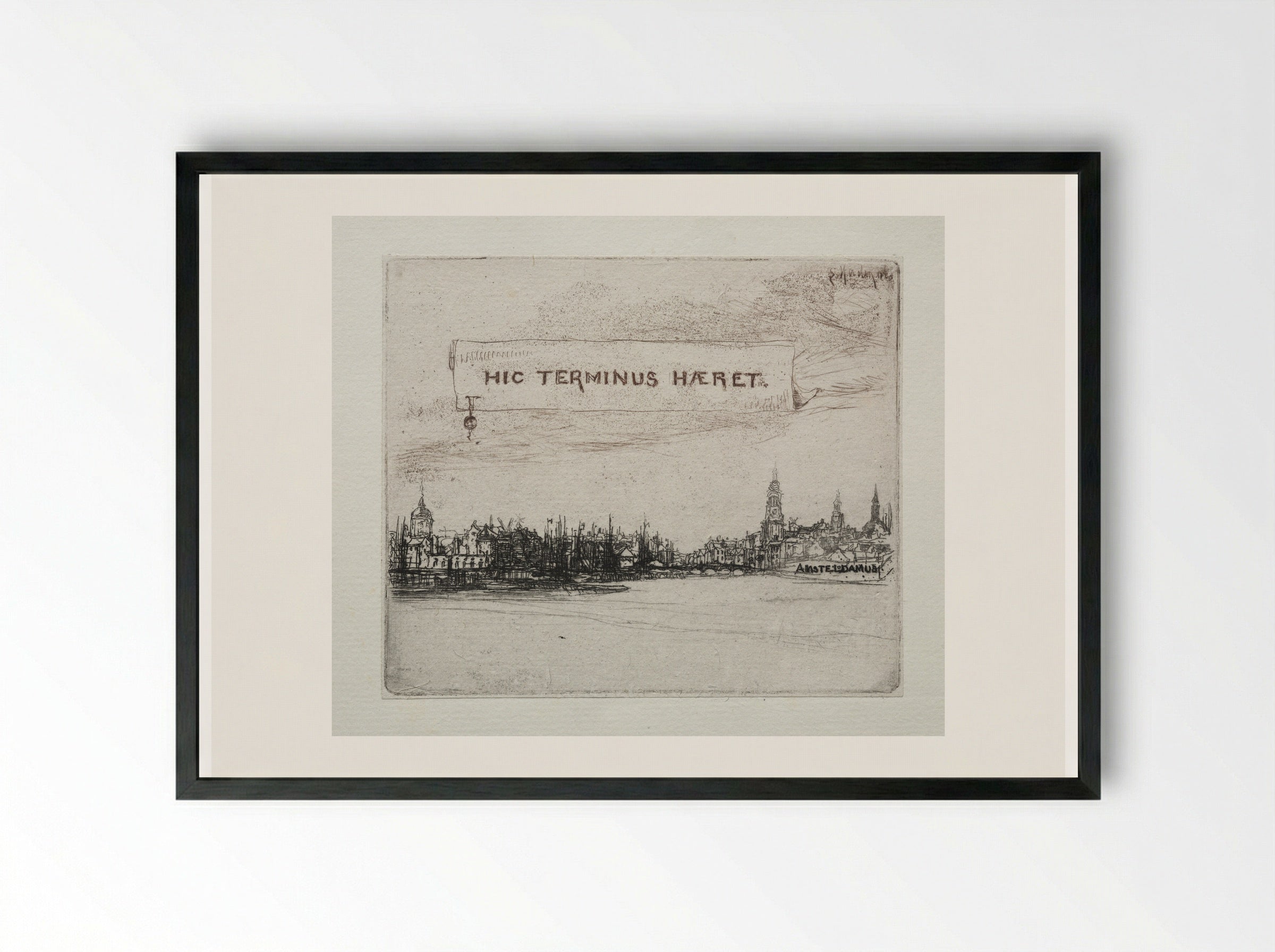 Amstelodamum - Francis Seymour Haden - Framed Print Black