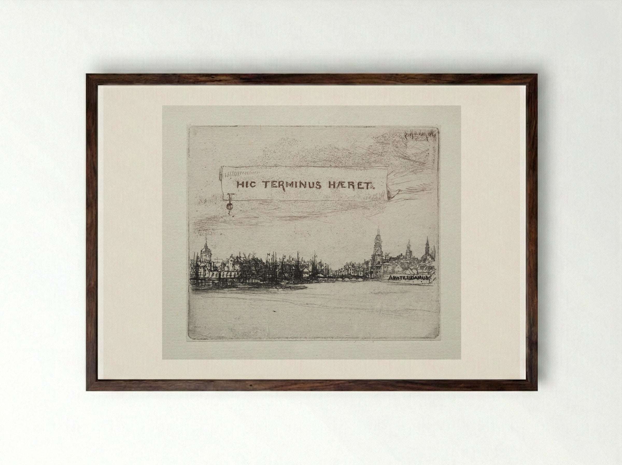 Amstelodamum - Francis Seymour Haden - Framed Print Dark Wood