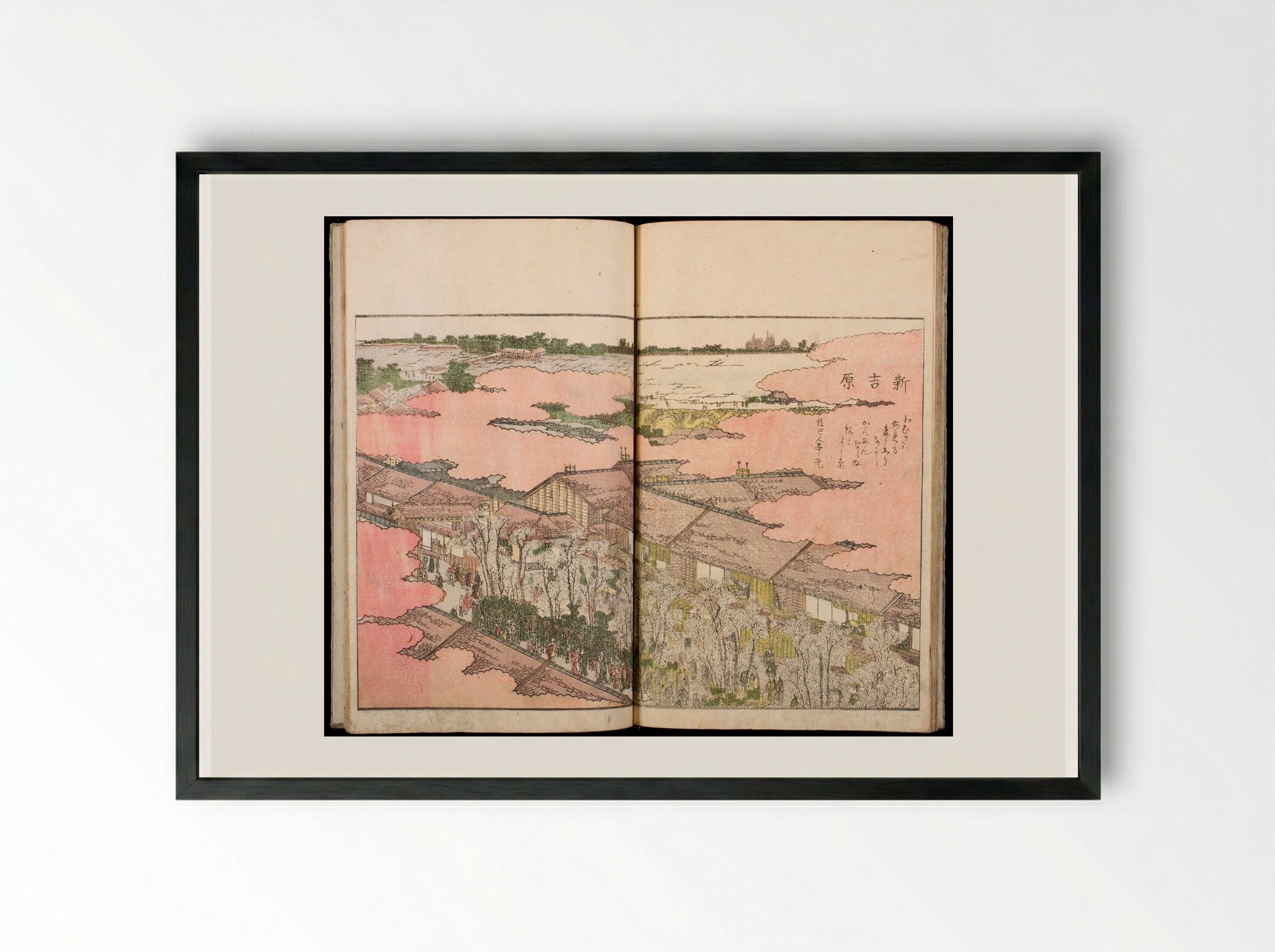 Amusements of the Eastern Capital - Katsushika Hokusai - Framed Print Black