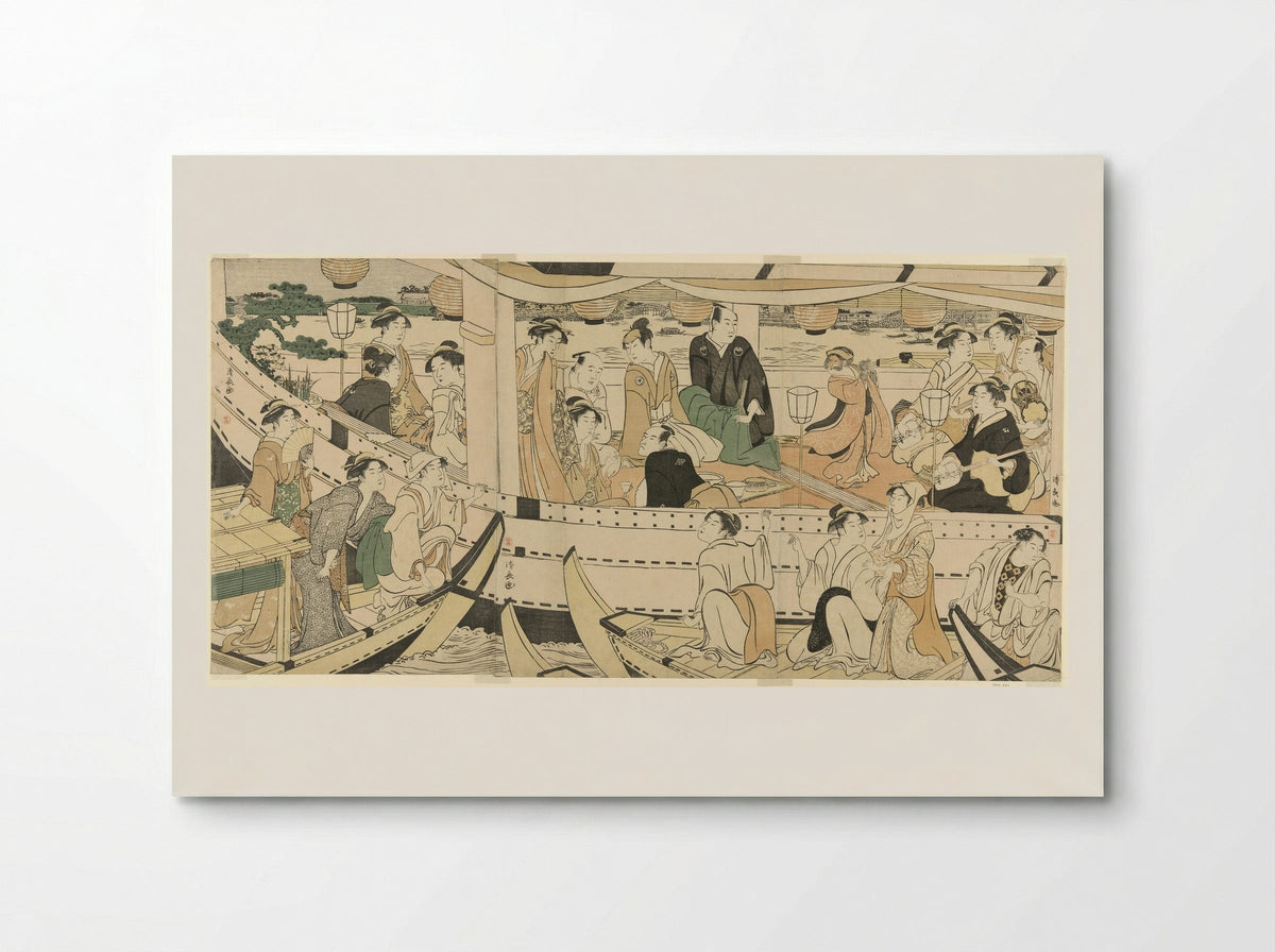 An Actors' Boating Party on the Sumida River - Torii Kiyonaga - Poster