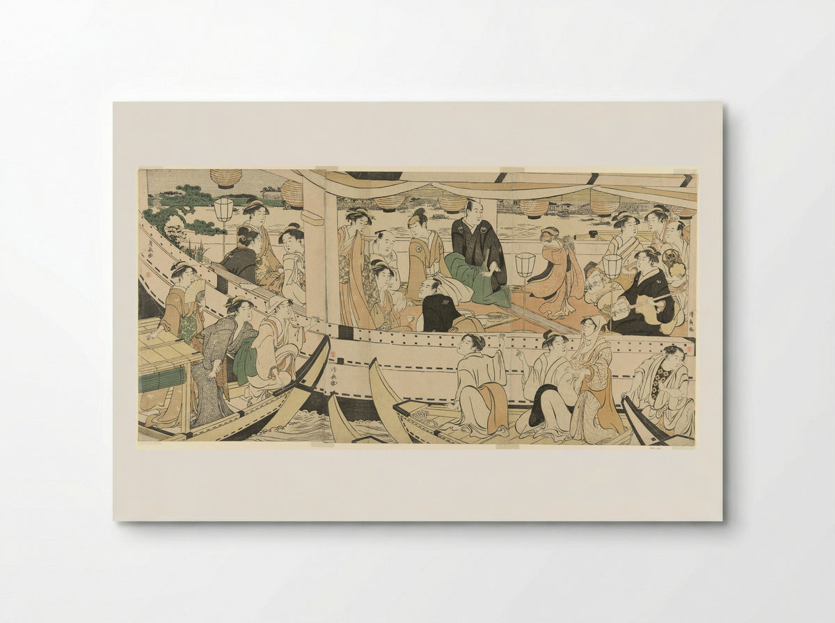 An Actors' Boating Party on the Sumida River - Torii Kiyonaga - Poster