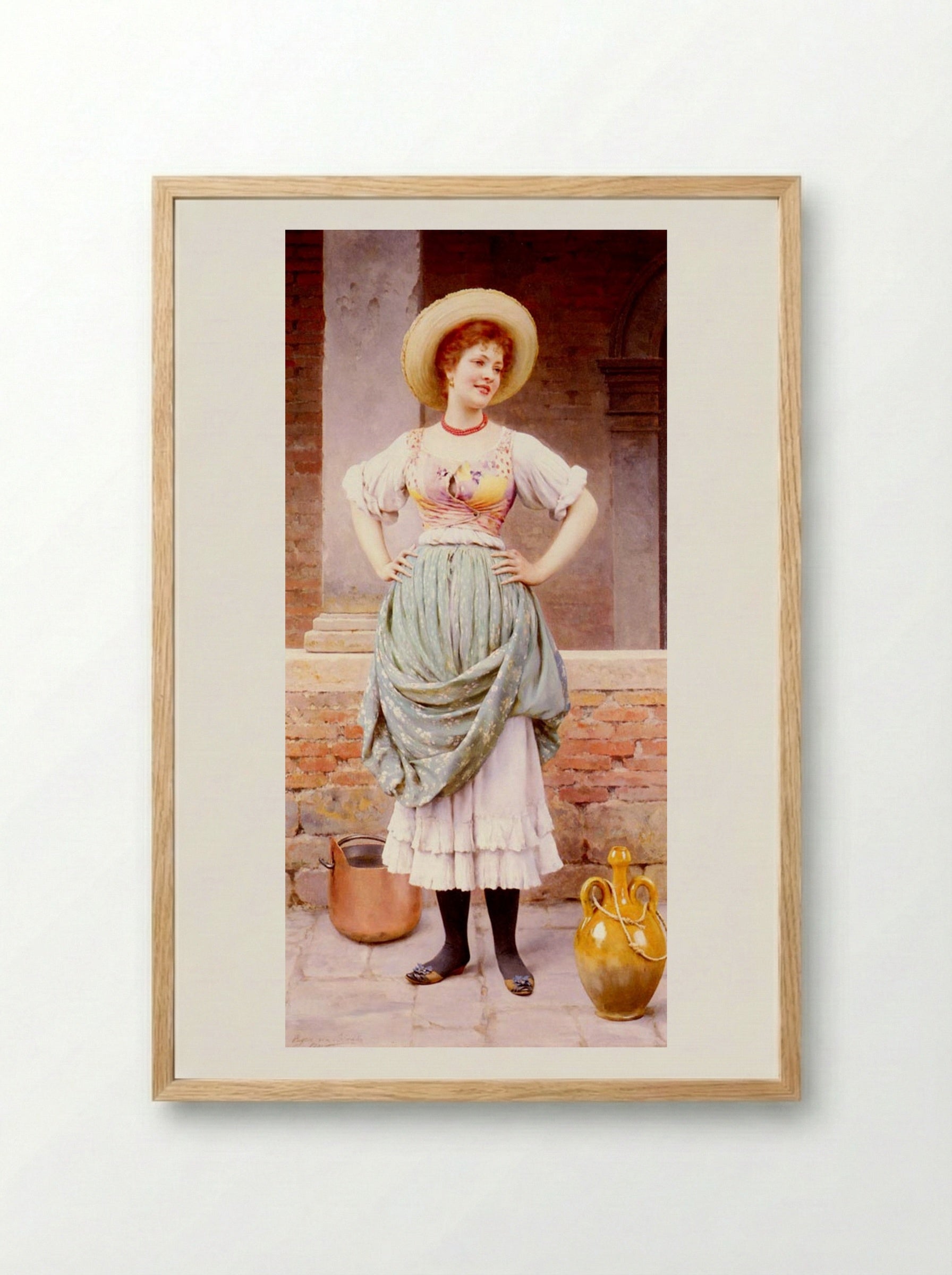 An Affectionate Glance - Eugene de Blaas - Framed Print Wood