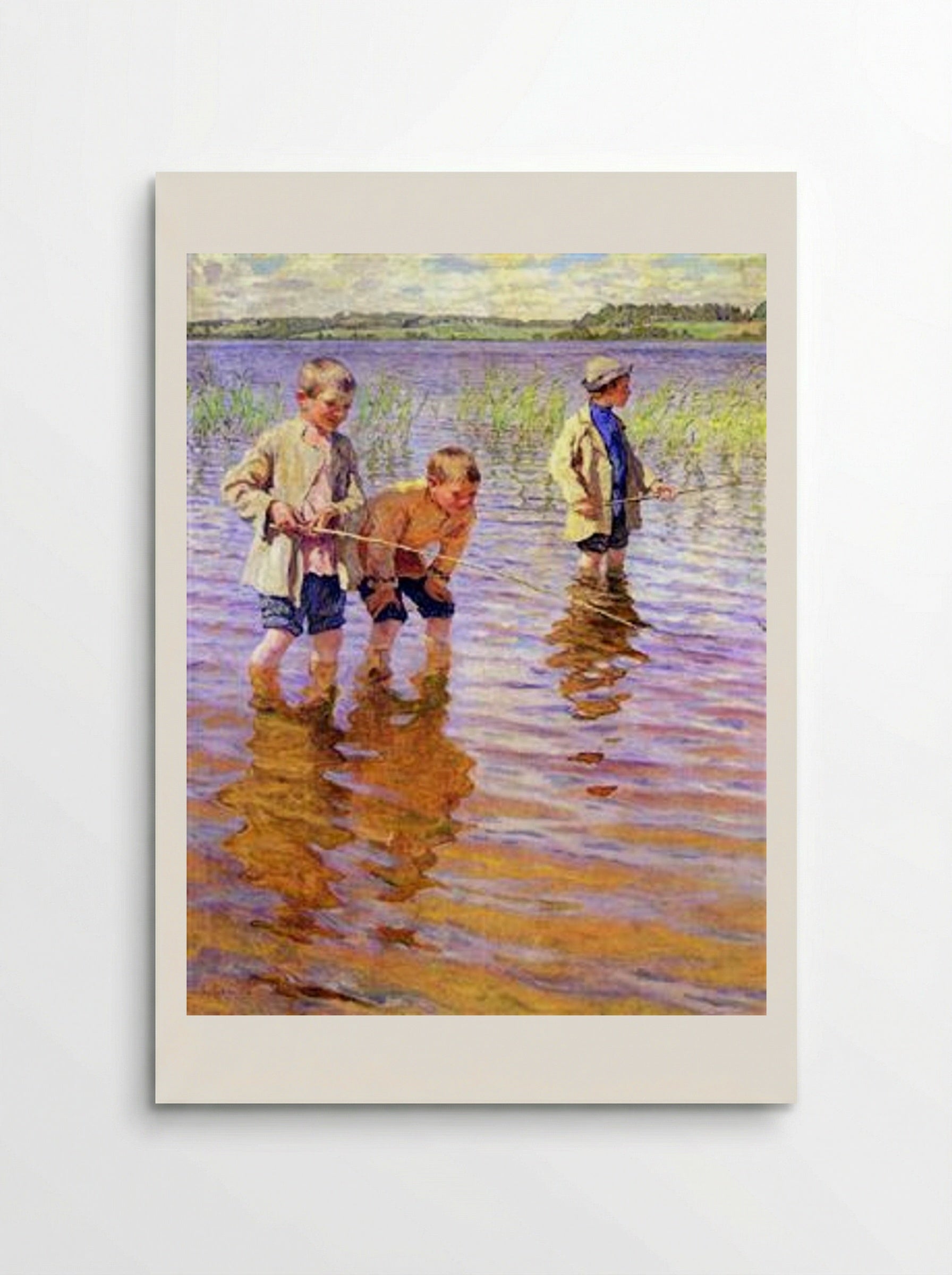 An Afternoon Fishing - Nikolay Bogdanov-Belsky - Poster